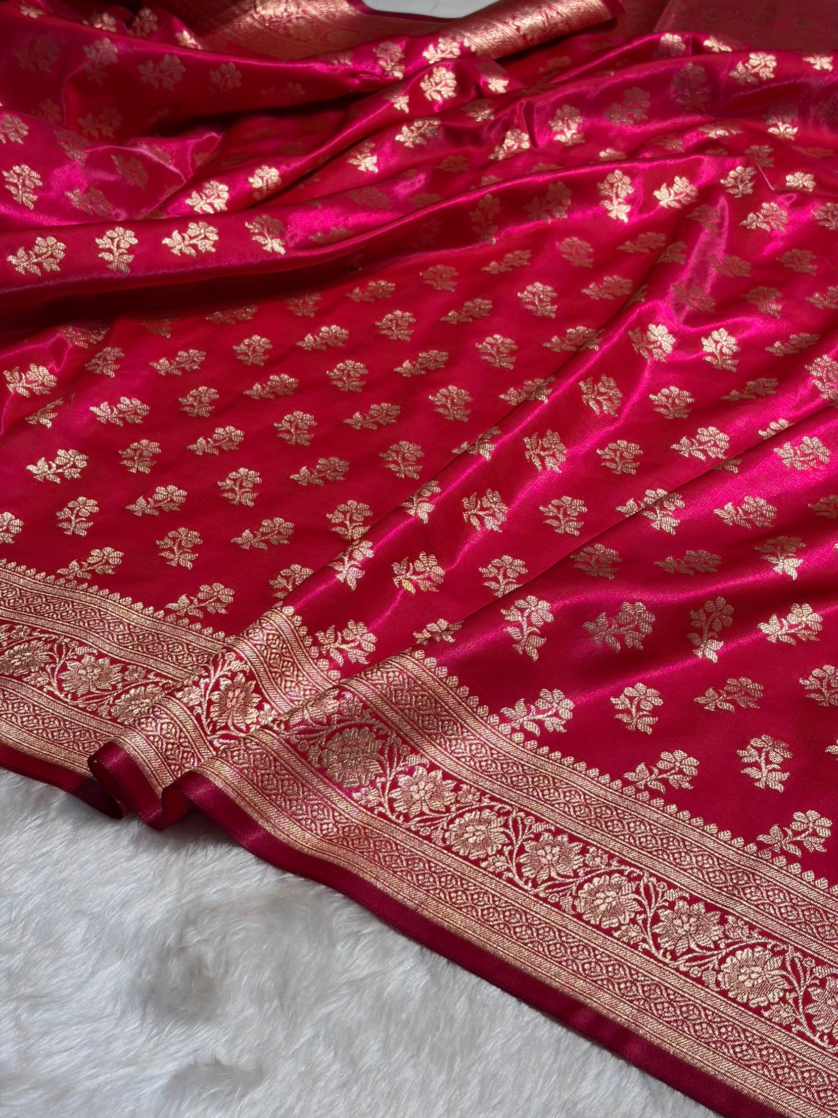 Rani Shades Banarasi Satin Silk Saree SS34