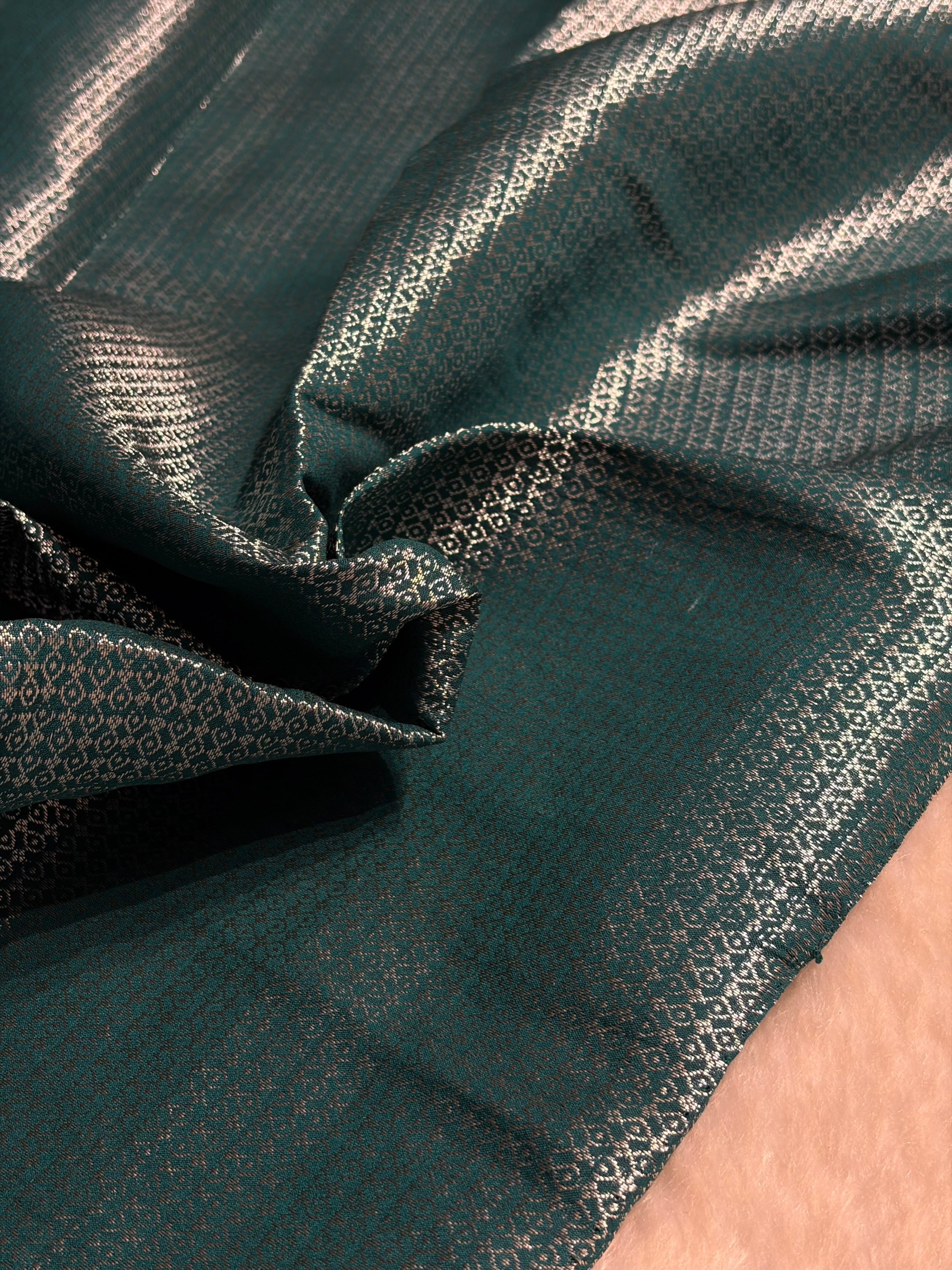 Minakari Dark Rama Shades Pure Chiniya Silk CH-01