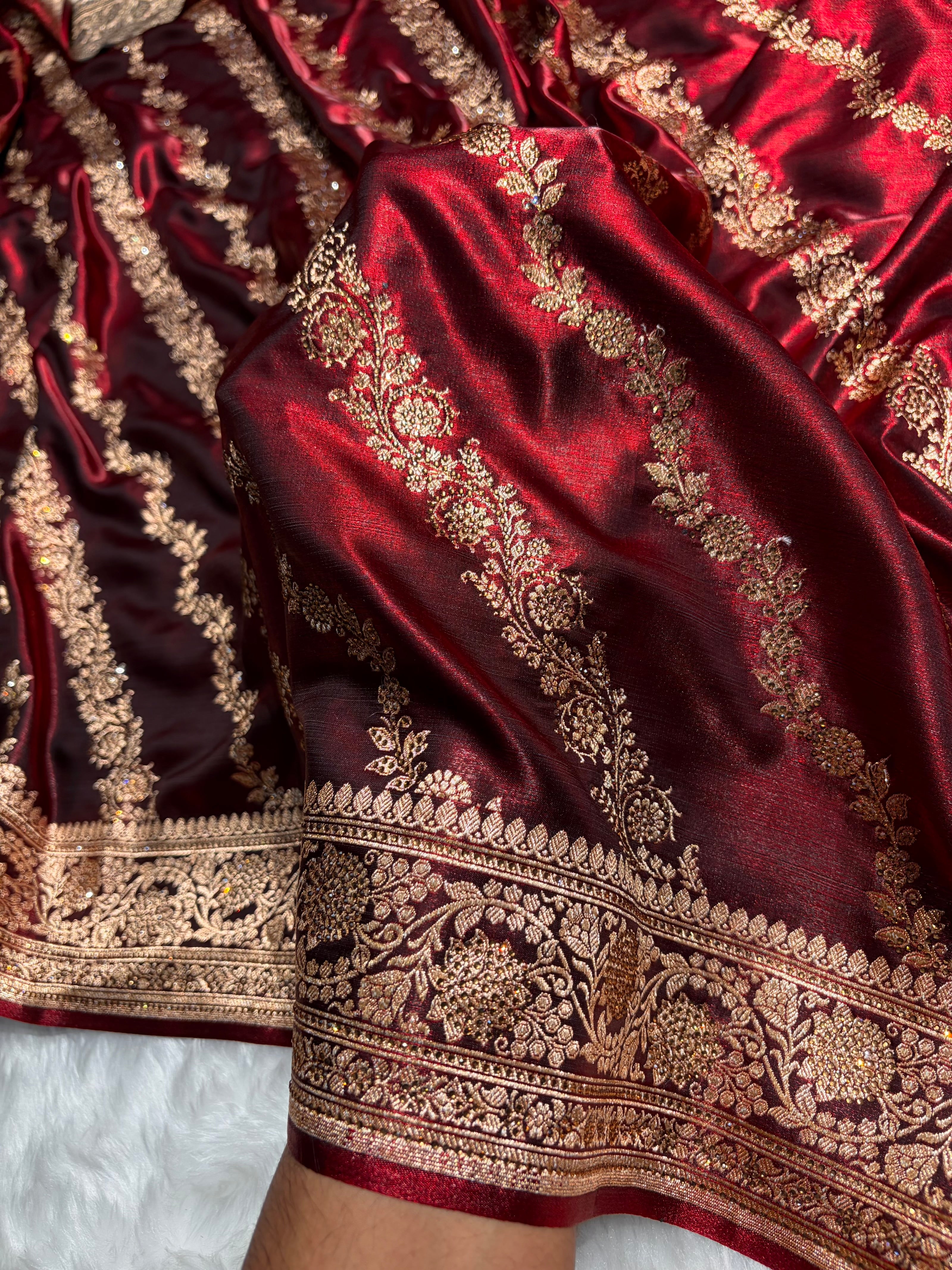 Maroon Shades Cross with Swarovski Stone Work BSS-10