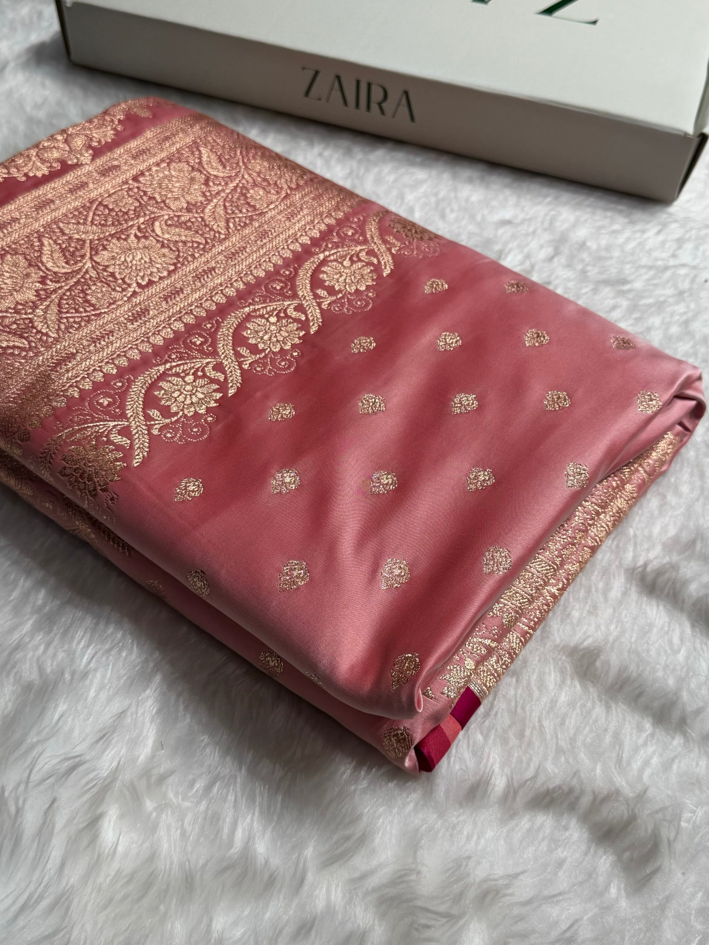 Katan Silk Saree In Baby Pink Shades SK08