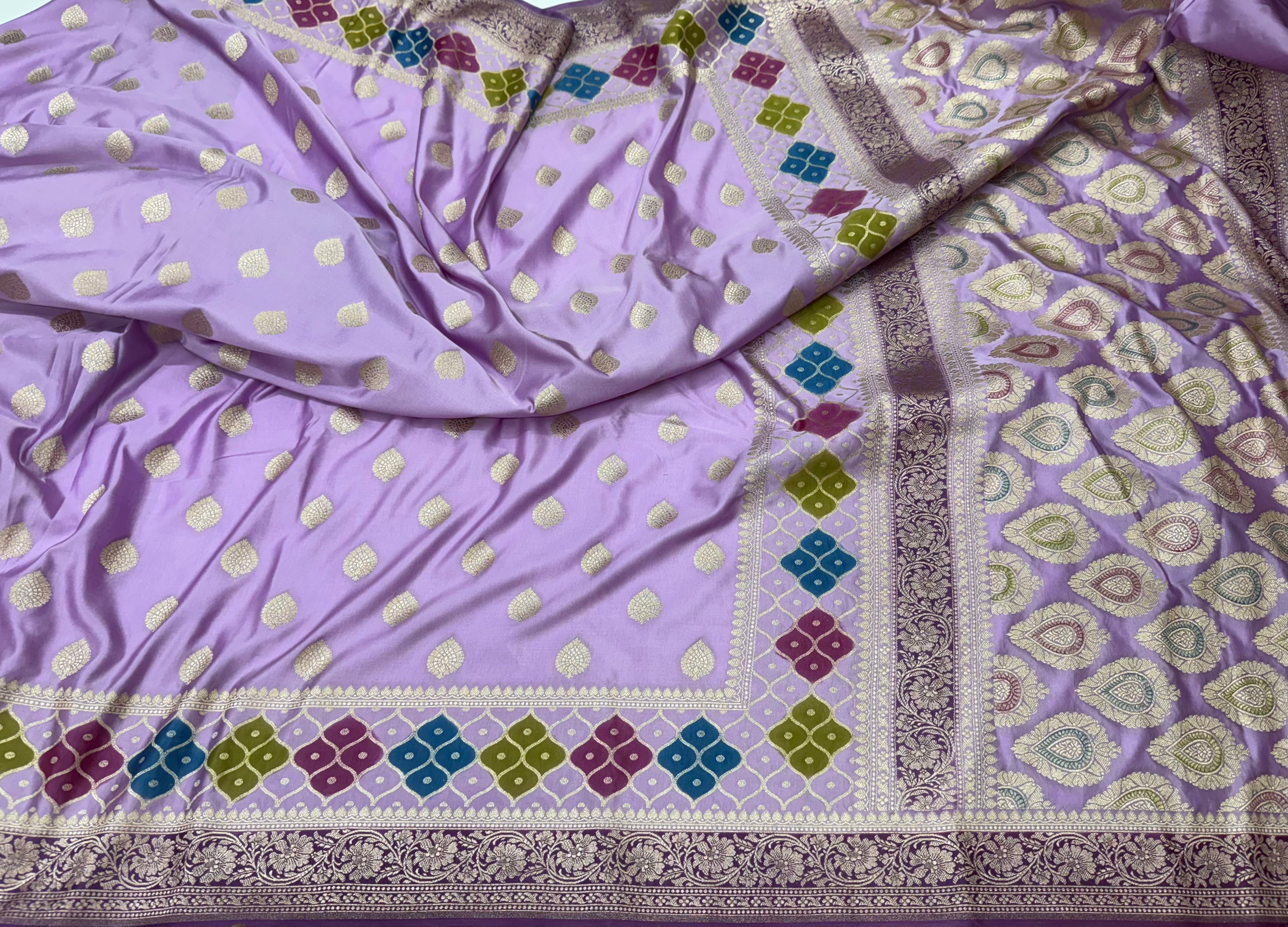 Lavender Rangkart Skirt Mashru Silk Saree