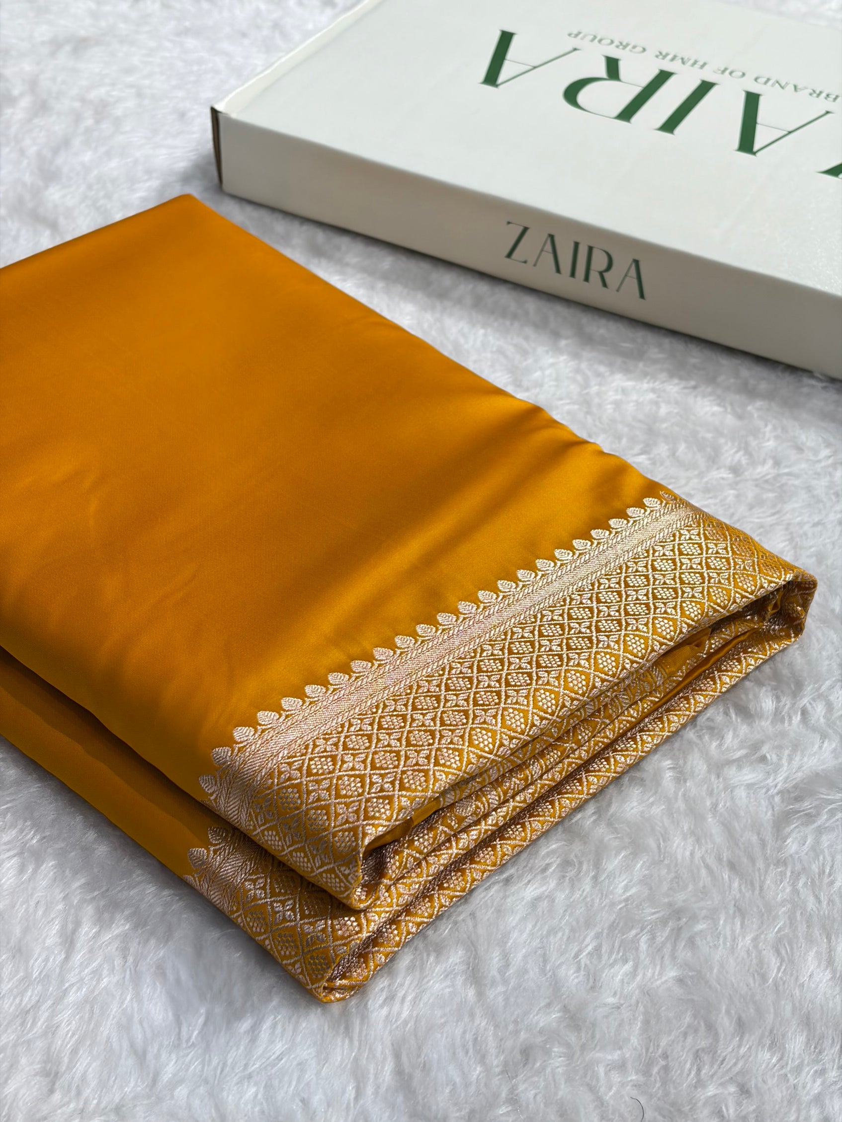 Banarasi Plain Yellow Shades With Minakari Pallu Mashru Silk Saree MS82