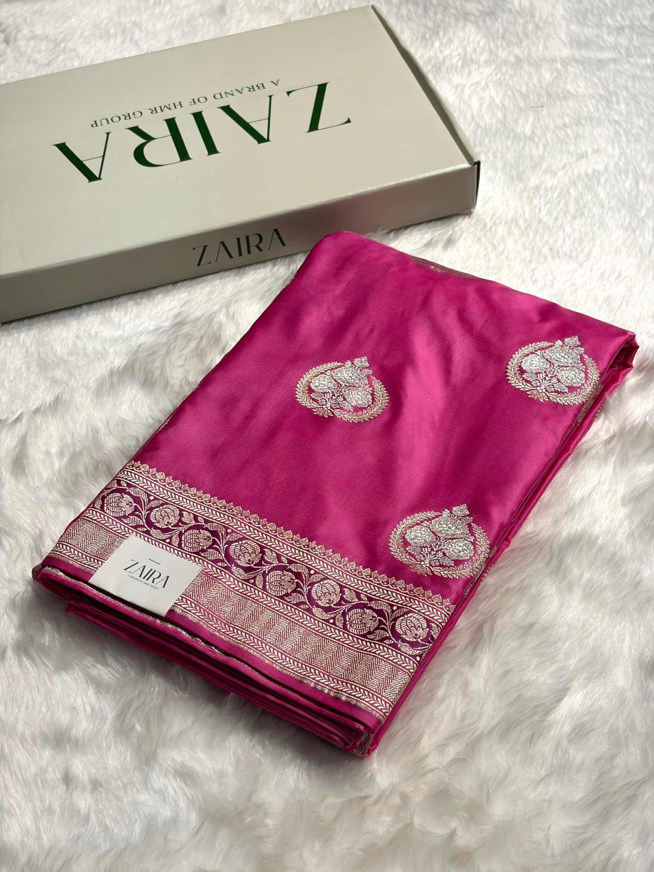 Blush Pink Minakari Boota Mashru Silk Saree MS35