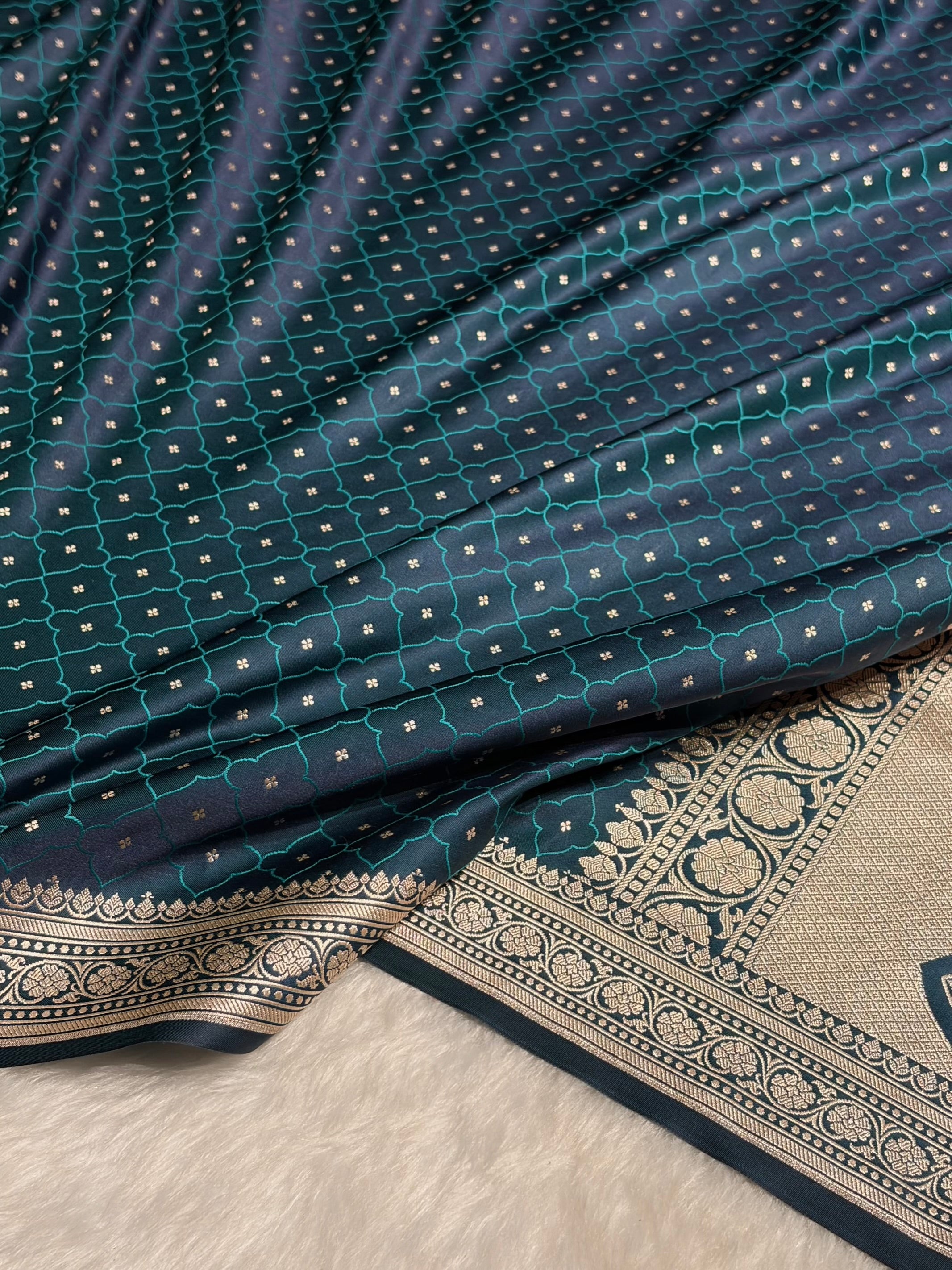 Rama Shades Tanchoi Motif Mashru Silk Saree MST-13