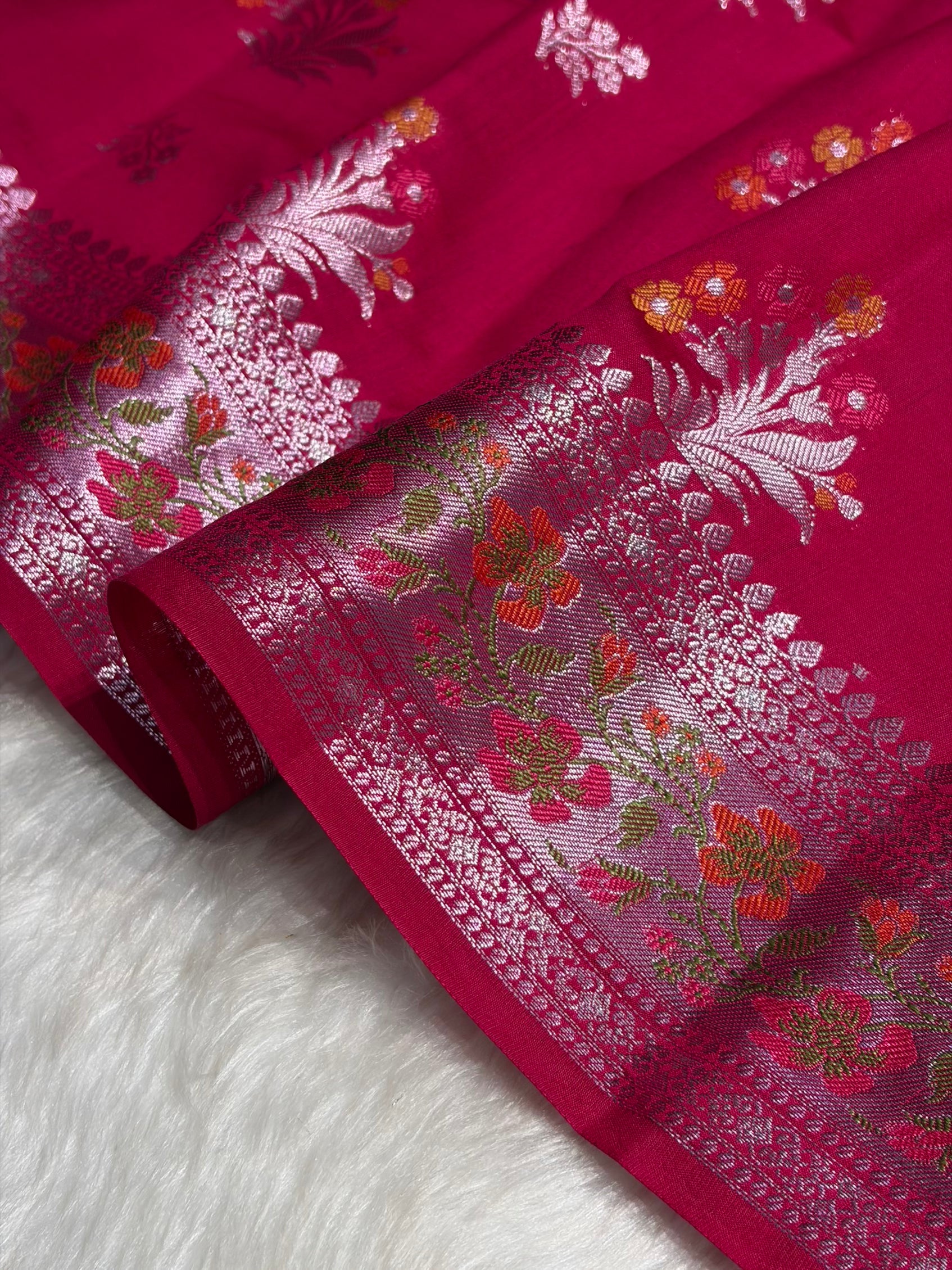 Minakari Pink Shades Pure Chiniya Silk CH-01