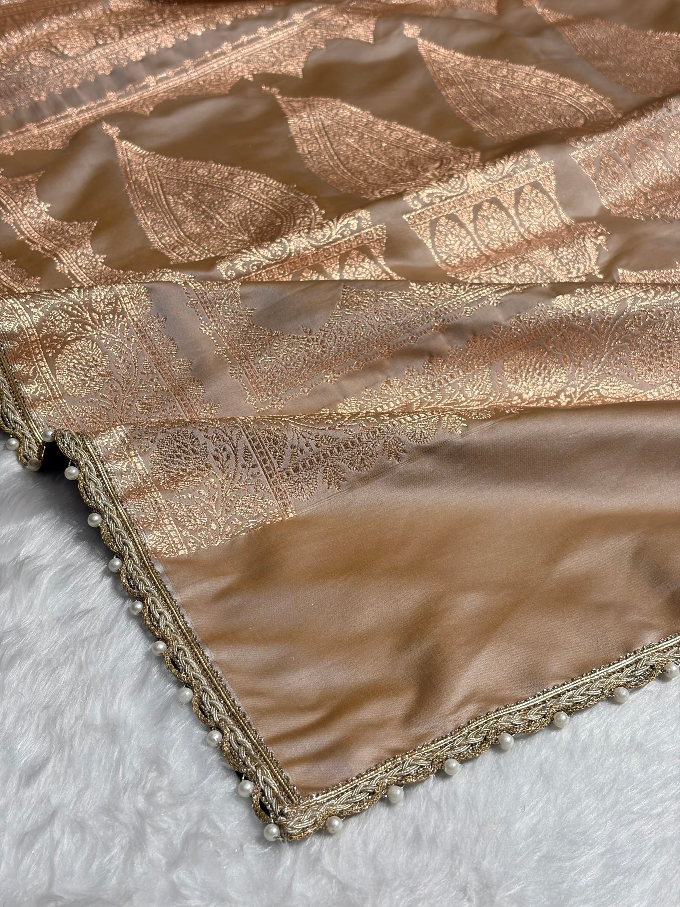 Tusser Booti Katan Silk With Gotta Patti Saree SKGP09