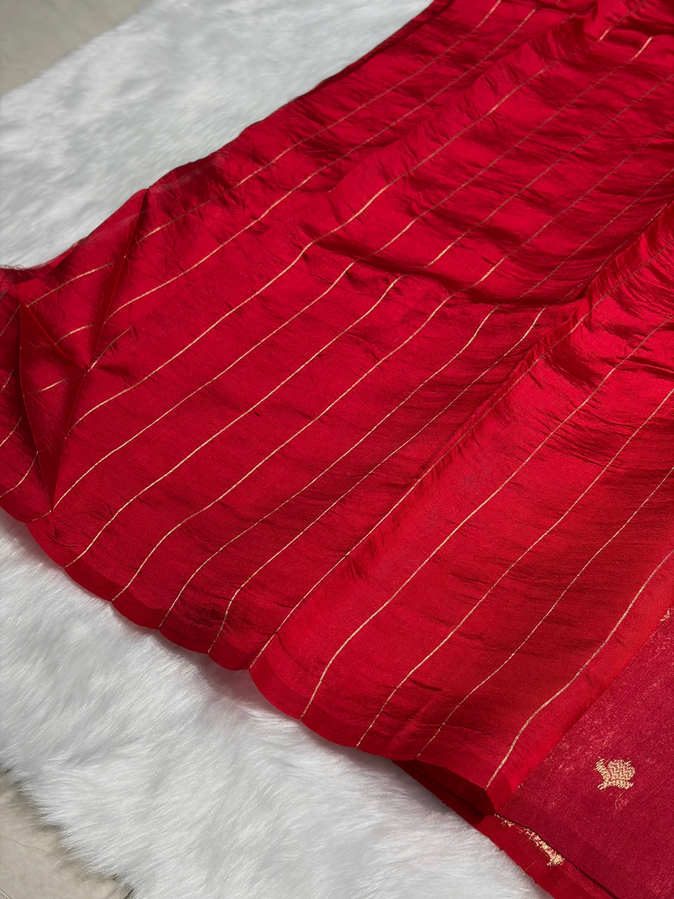 Pinkish Red Shades Rangkart Handwoven Pure Katan Raw Mango Silk RM-41