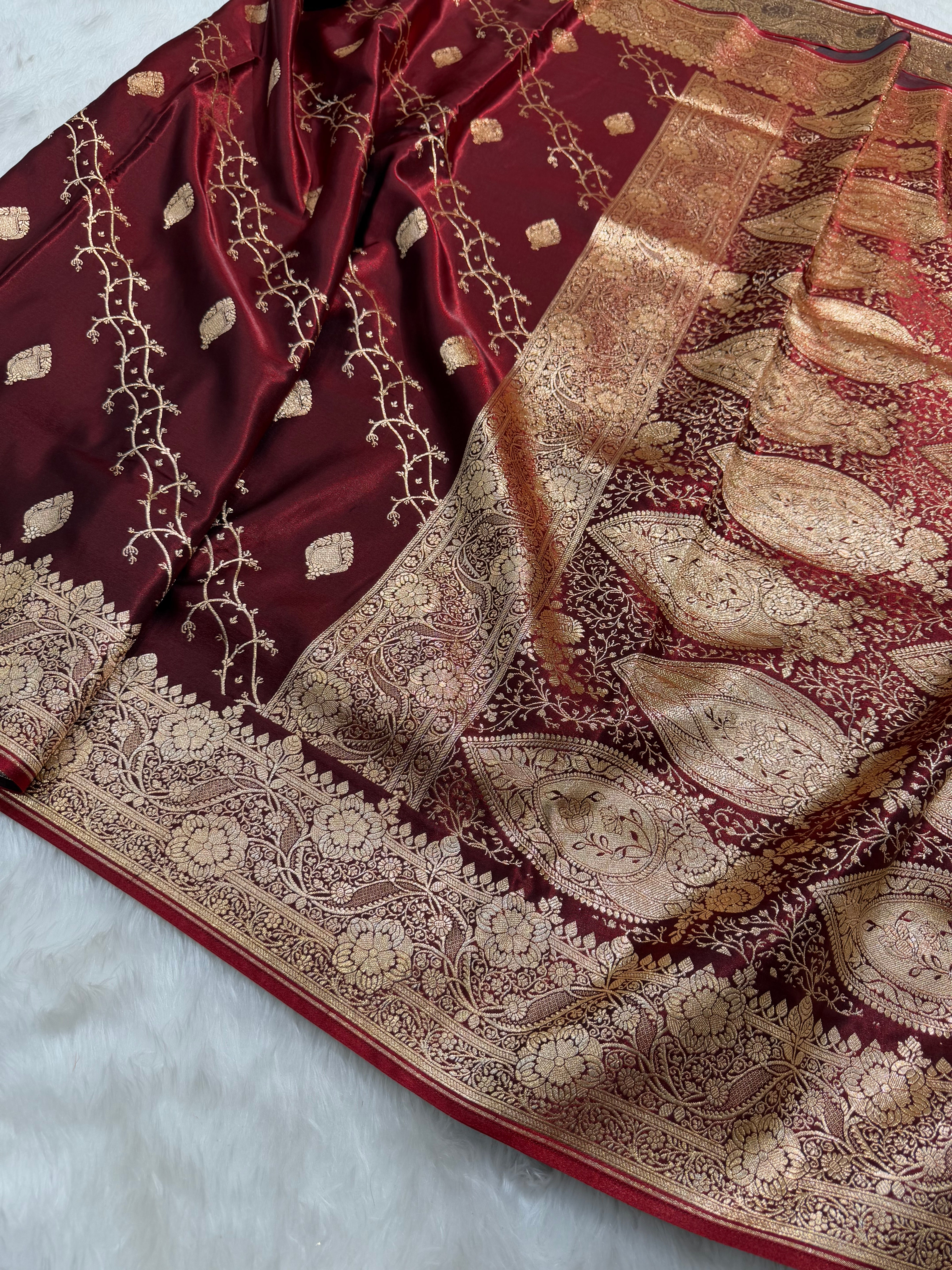 Ultra Light Weight Satin Silk Cross in MAROON Shades SS12