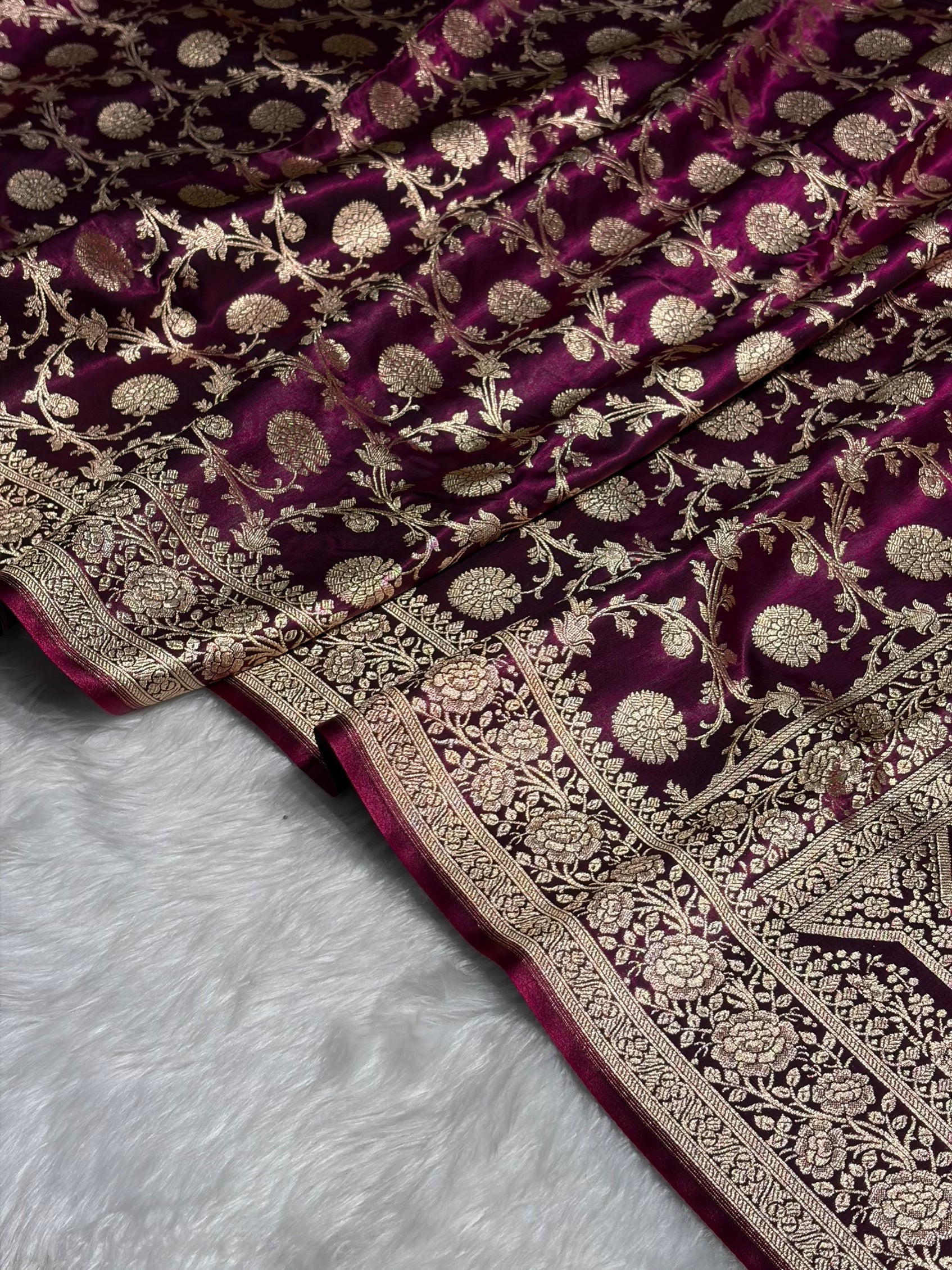 Light Weight Wine shades Satin Silk Saree SS15