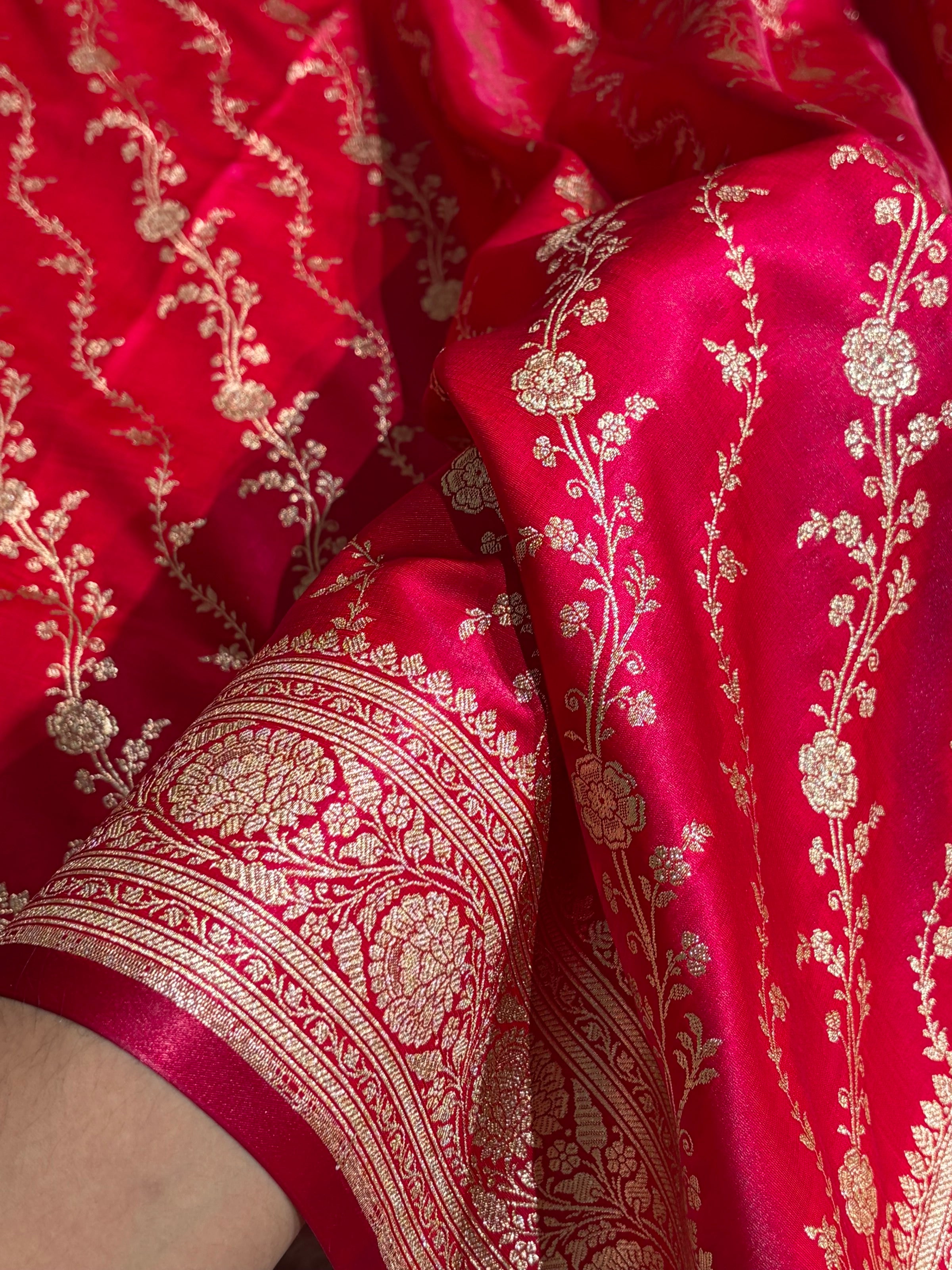 Satin Silk Cross Pattern in Cross Rani Shades SS37
