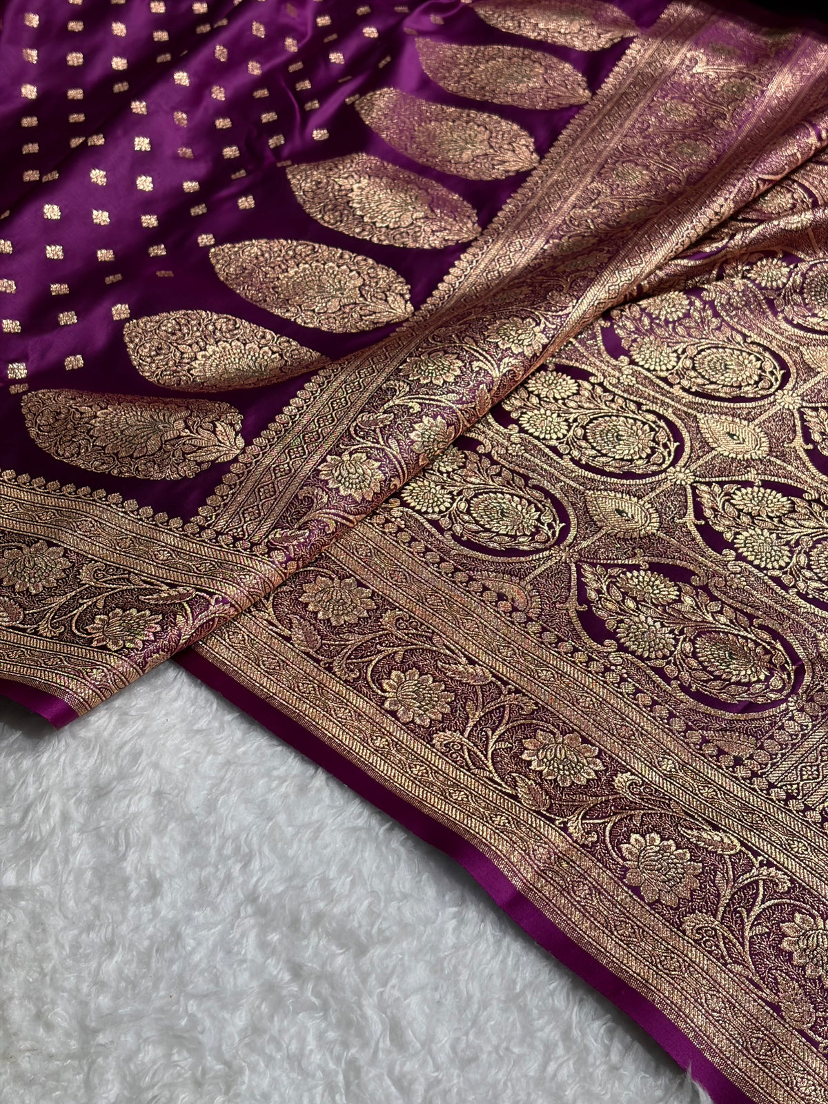 Banarasi Wine Banarasi Katan Silk Saree