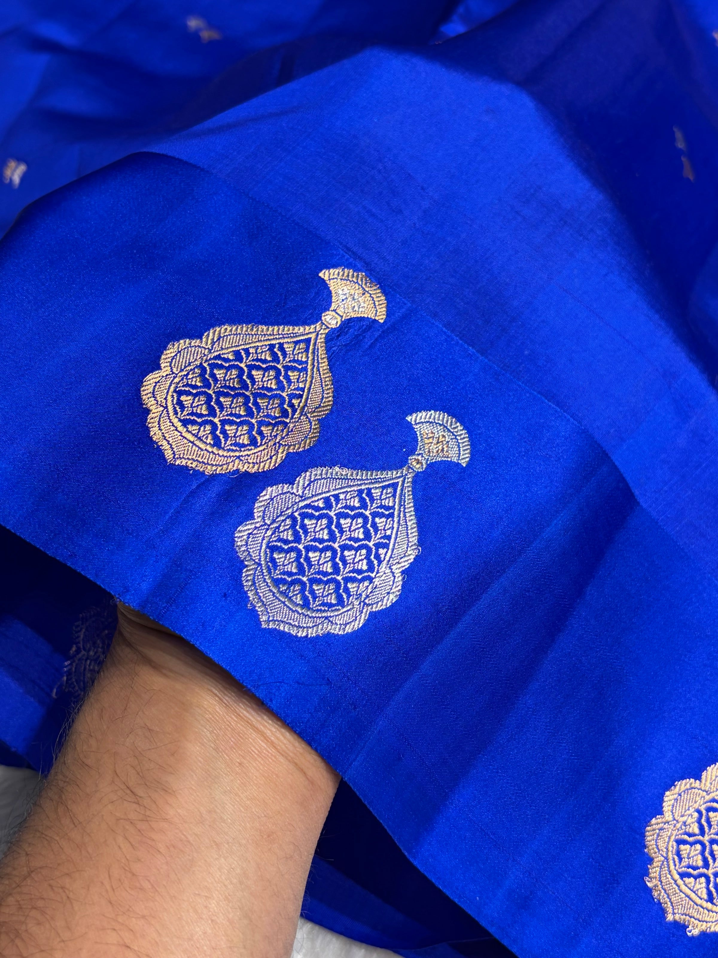 Royal Blue Shades Handwoven Pure Raw Mango Silk RM-60