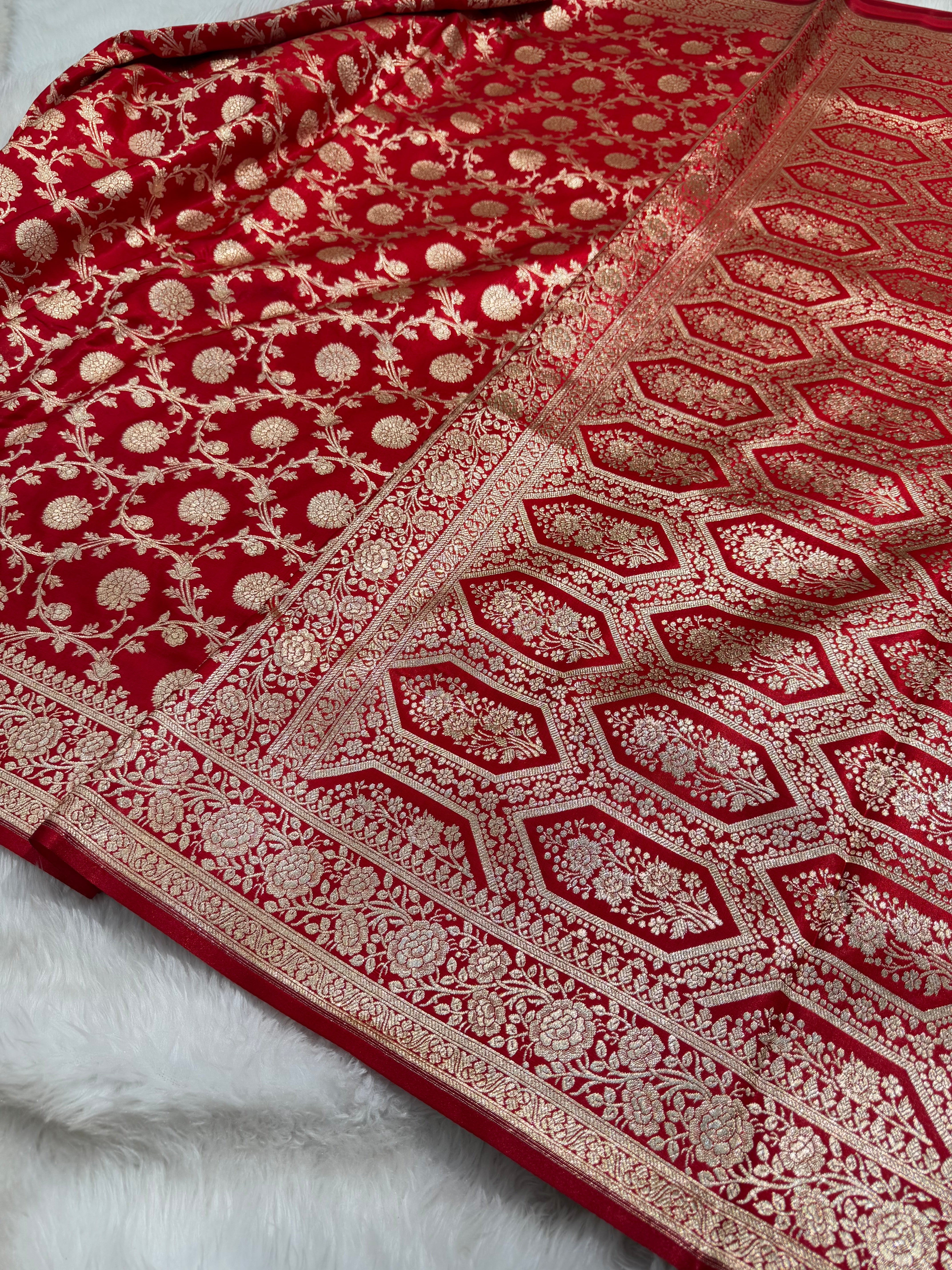 Light Weight RED shades Satin Silk Saree SS15