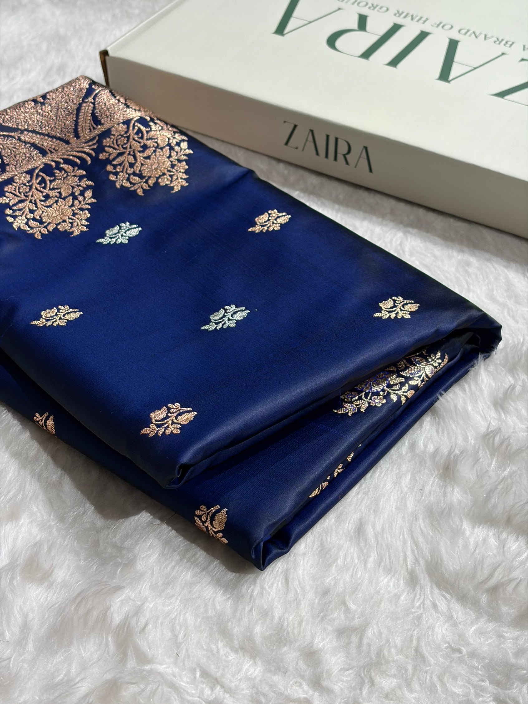 Peacock Shades Banarasi With Floral Border Mashru Silk Saree MSM-126