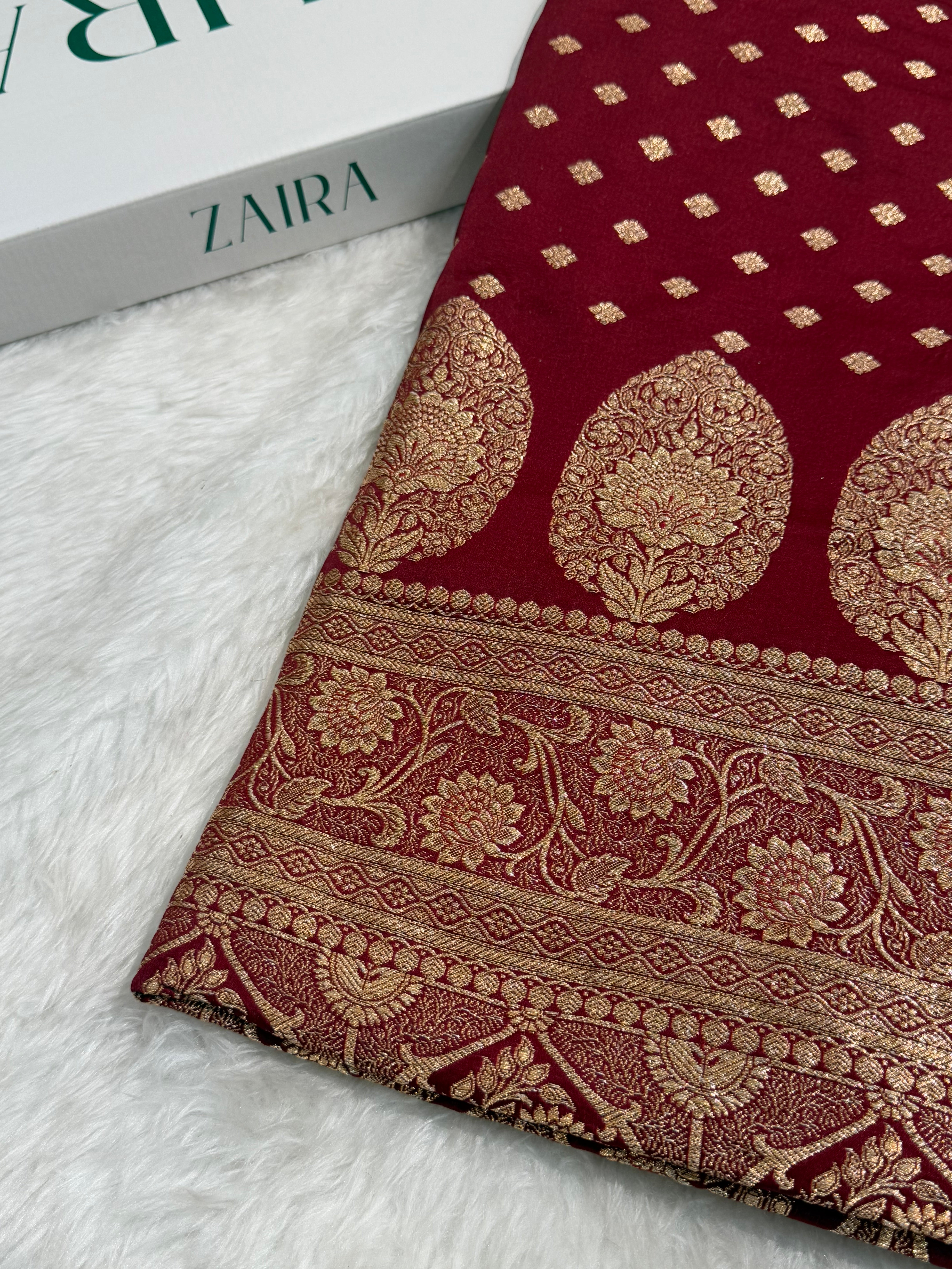 Blended Katan Silk Saree In Maroon Shades SK04
