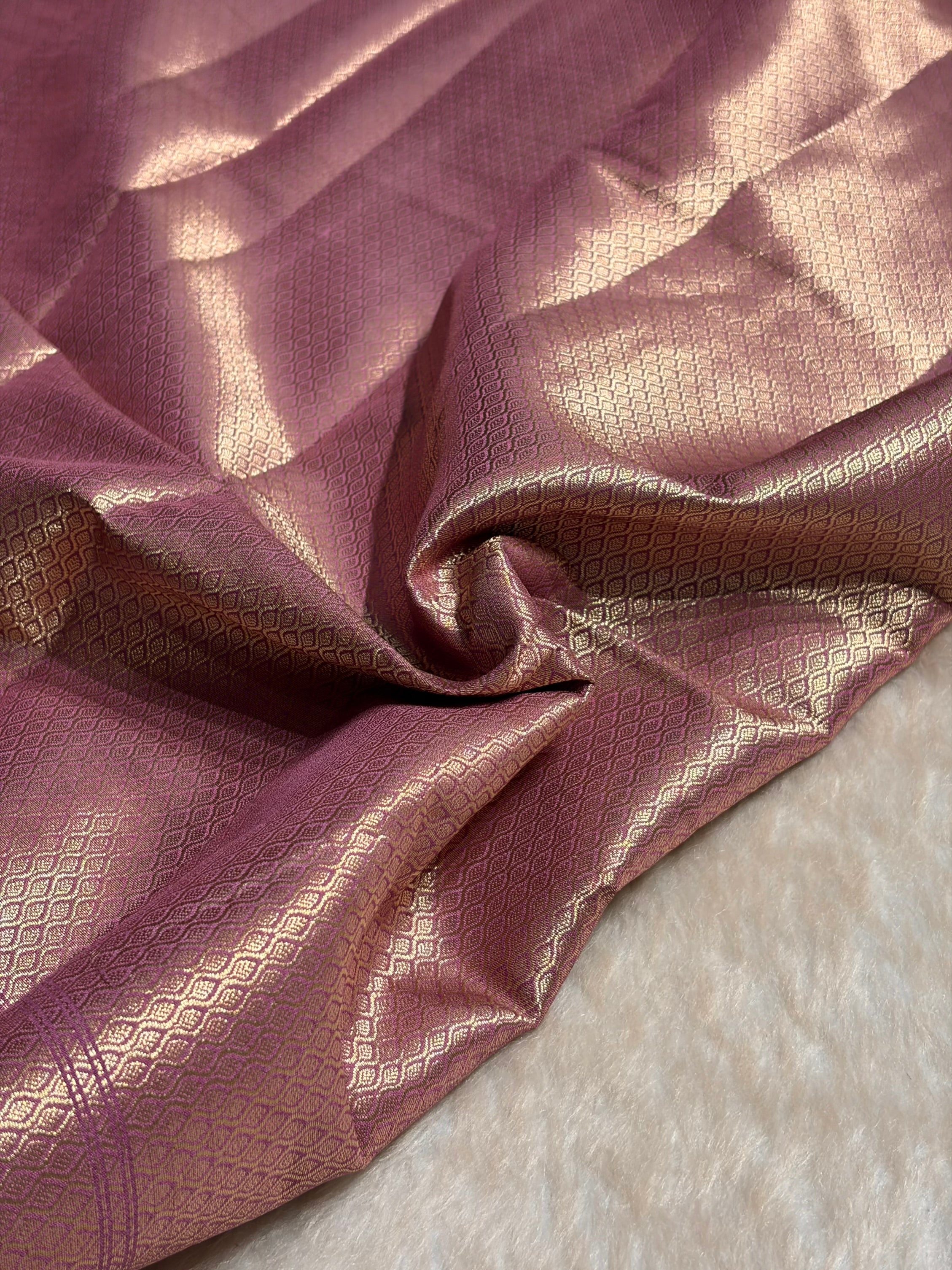 Minakari Dusty Lavender Shades Pure Chiniya Silk CH-02