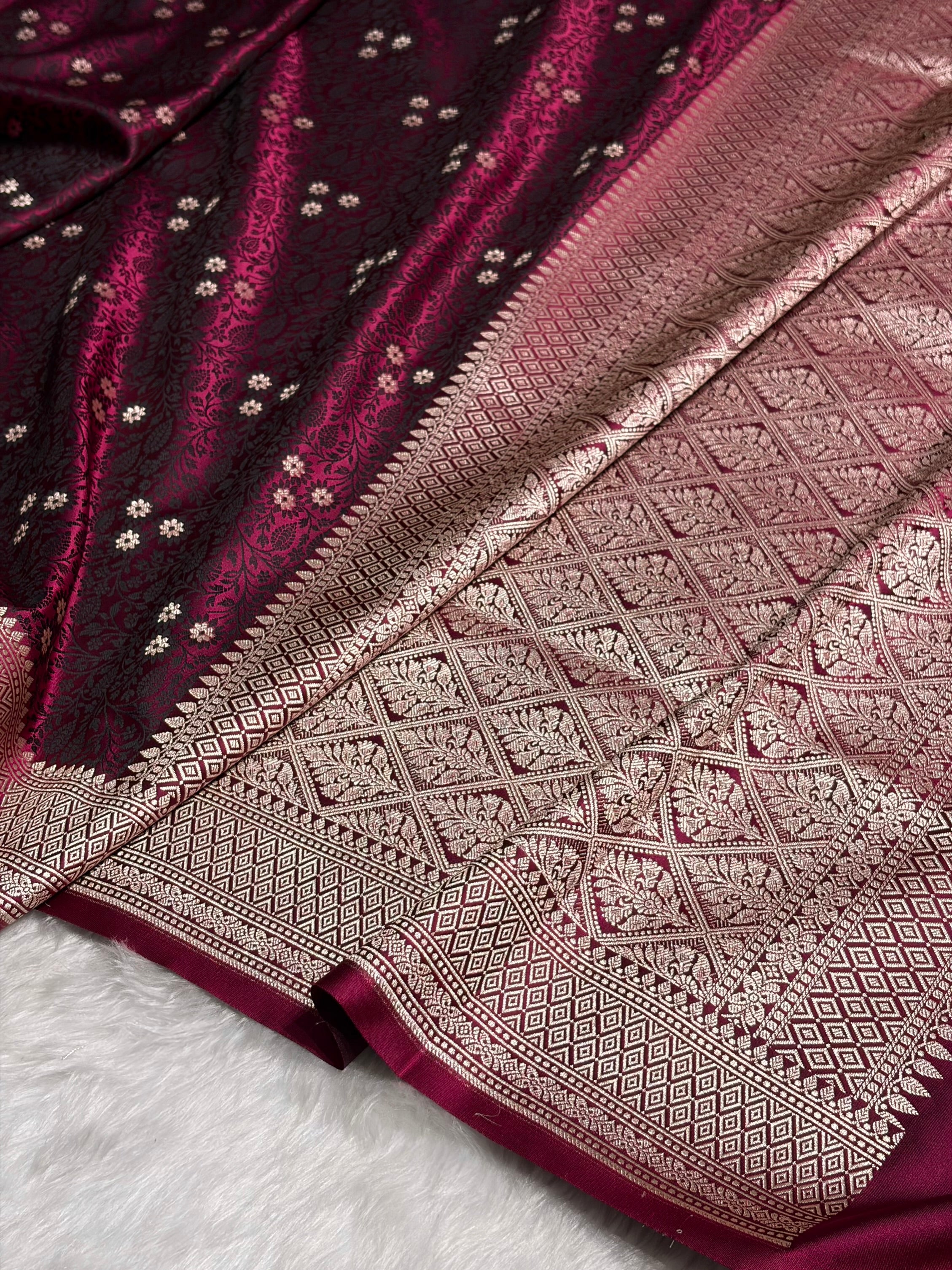Garnet Shades Tanchoi Motif Mashru Silk Saree MST-12