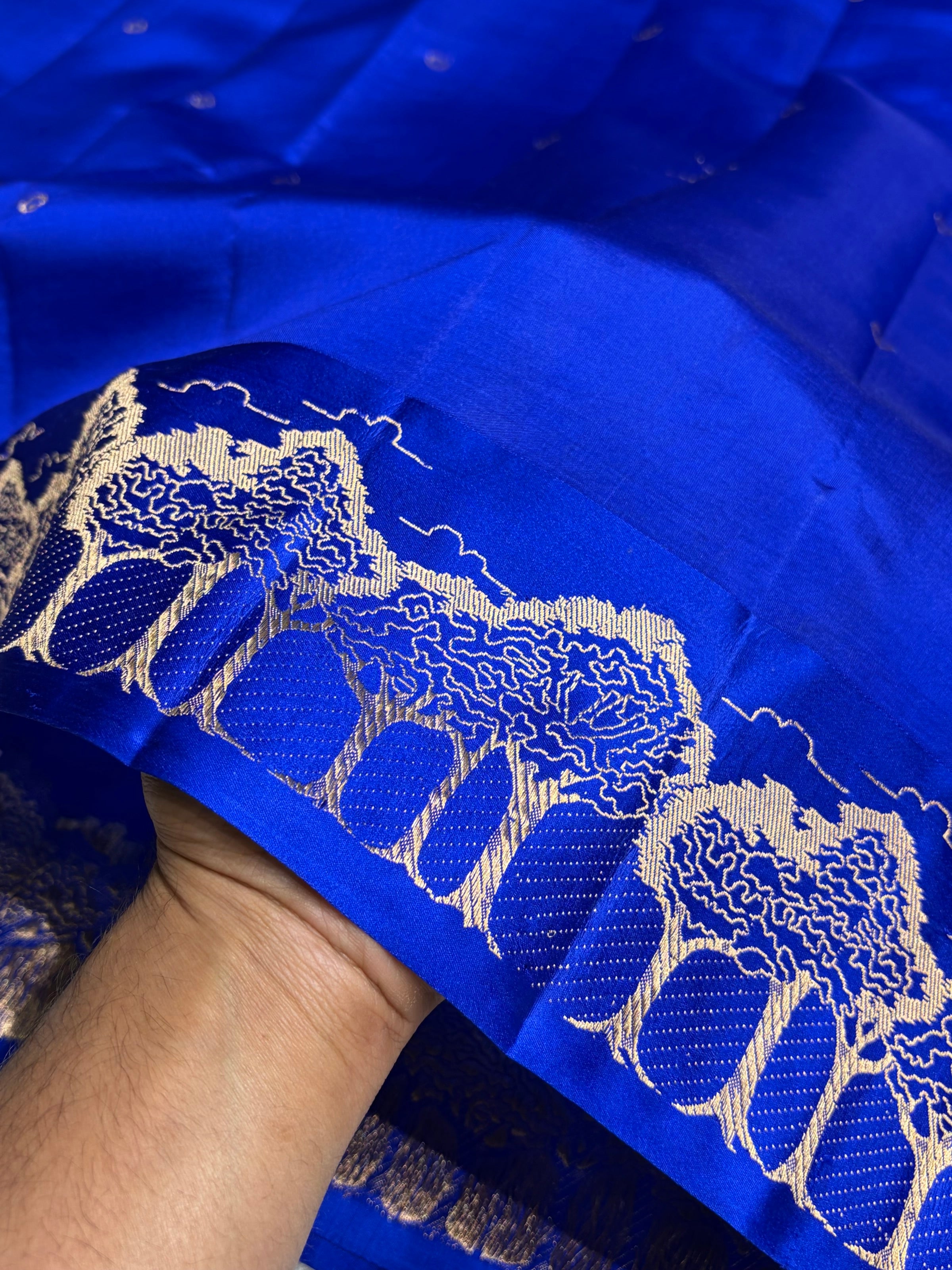 Royal Blue Shades Handwoven Pure Raw Mango Silk RM-63
