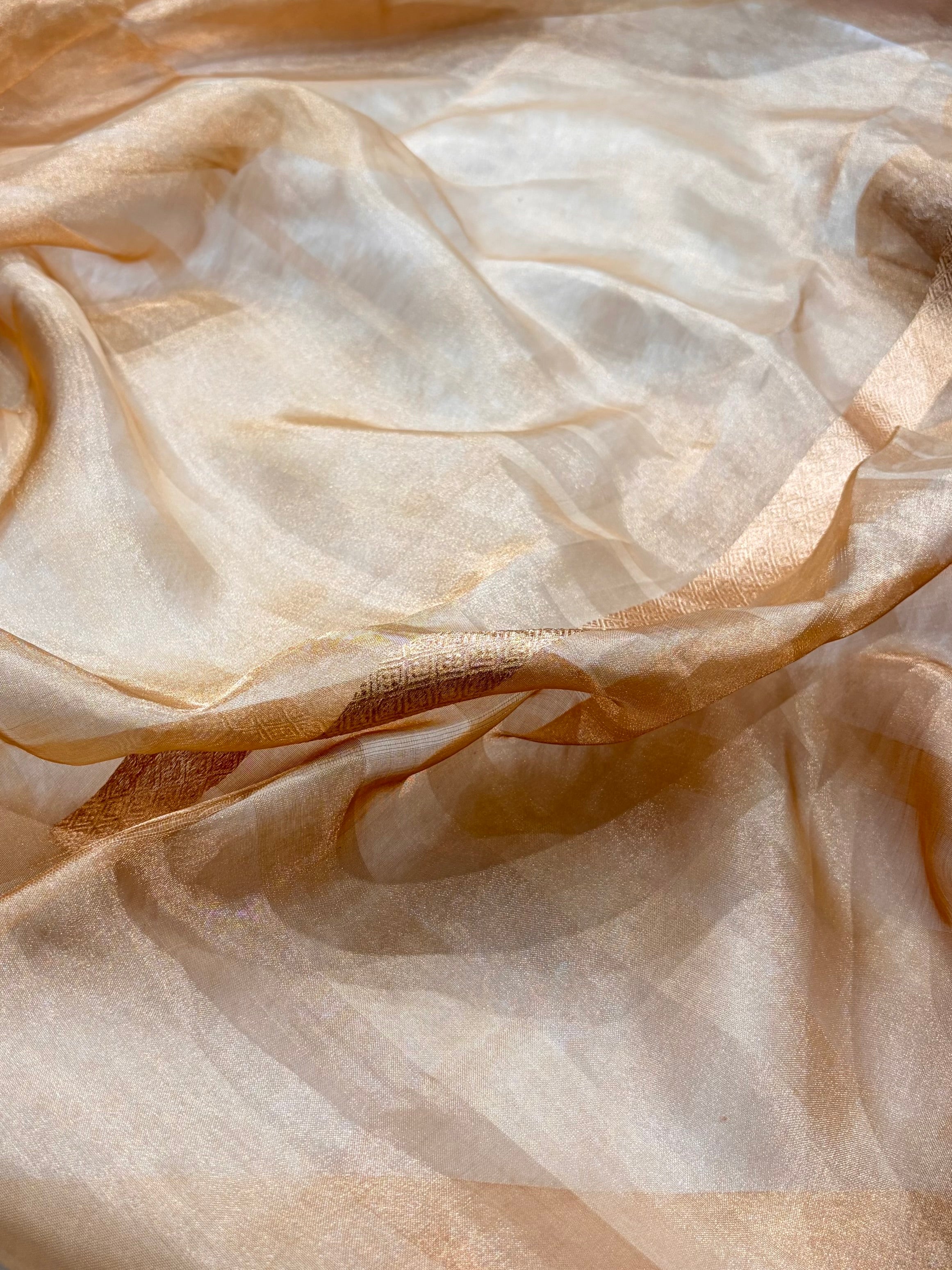 Tusser Bananasi Floral Shades Pure Tissue Silk Saree PT-51