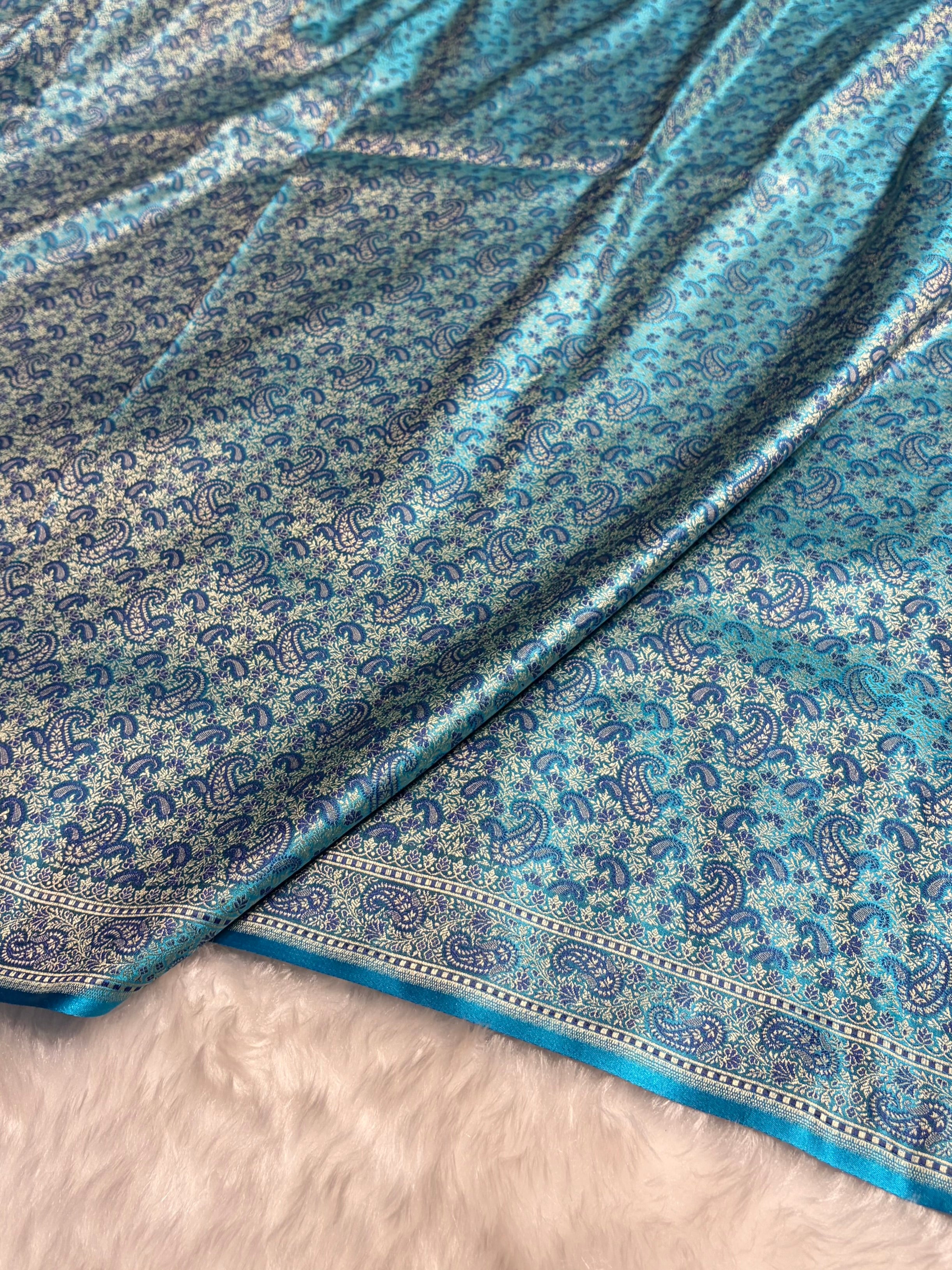 Firozi Jamawar Tanchoi Katan Silk Saree SKTM-11