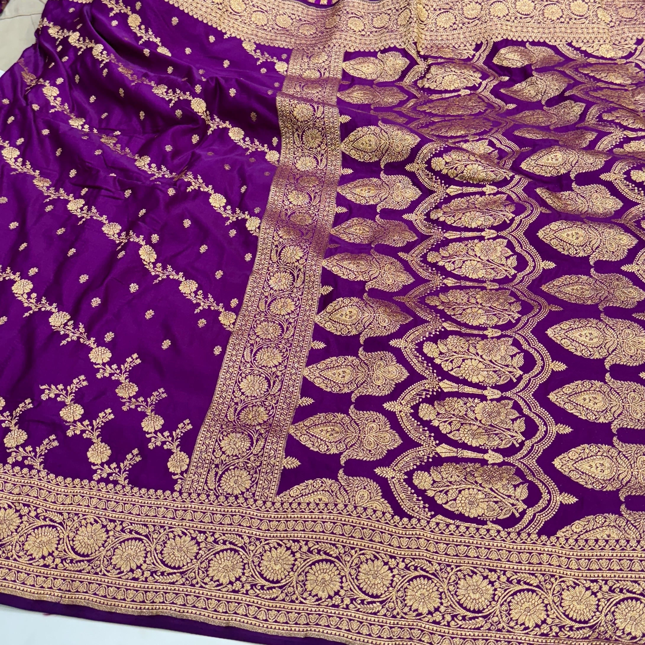 Purple Banarasi Traditional Soft Katan Silk Saree