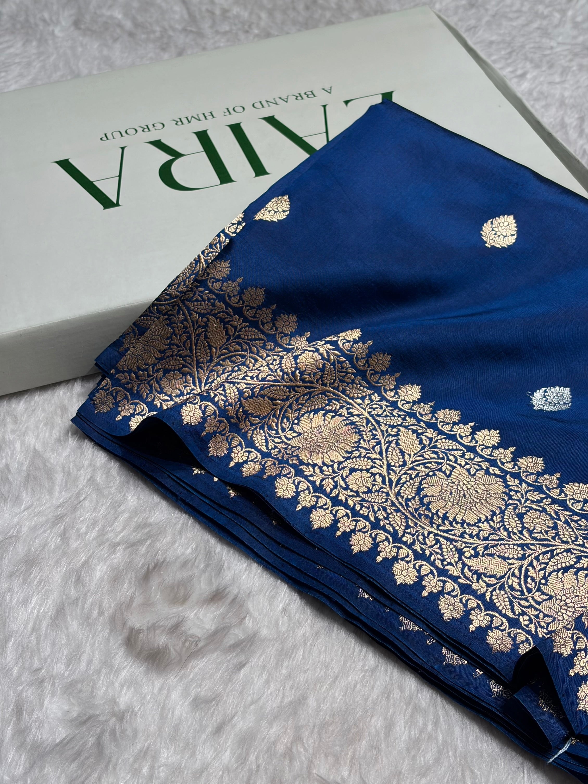 German Blue Boota Handwoven Pure Katan Paper Silk RM-33