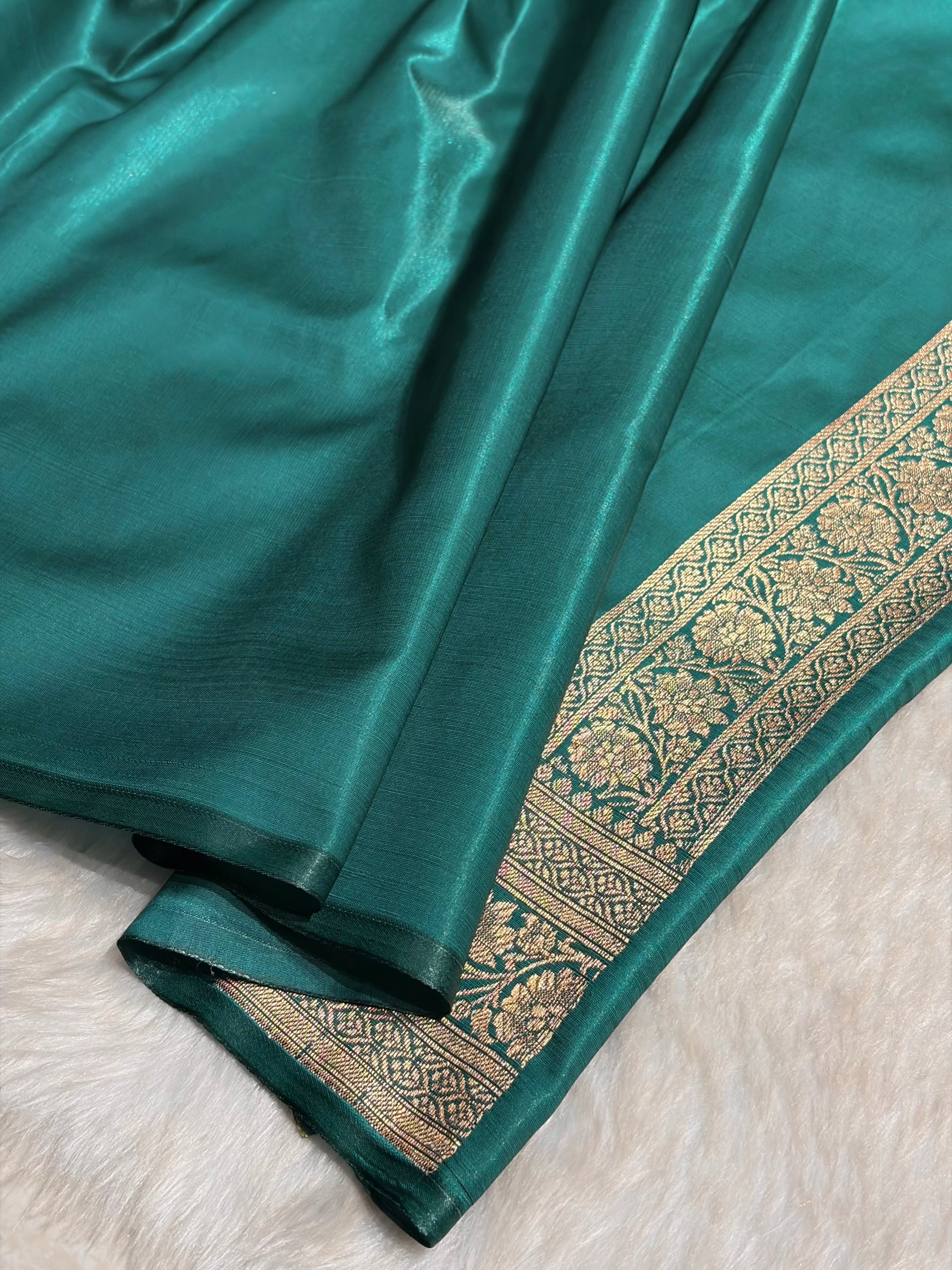 Rama Shades Banarasi Satin Silk Saree SS34