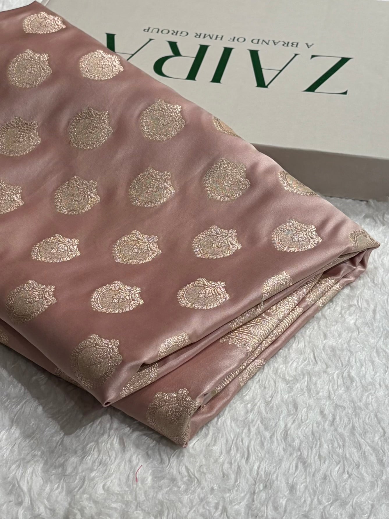 Blush Pink Shades Motif Booti Mashru Silk Saree