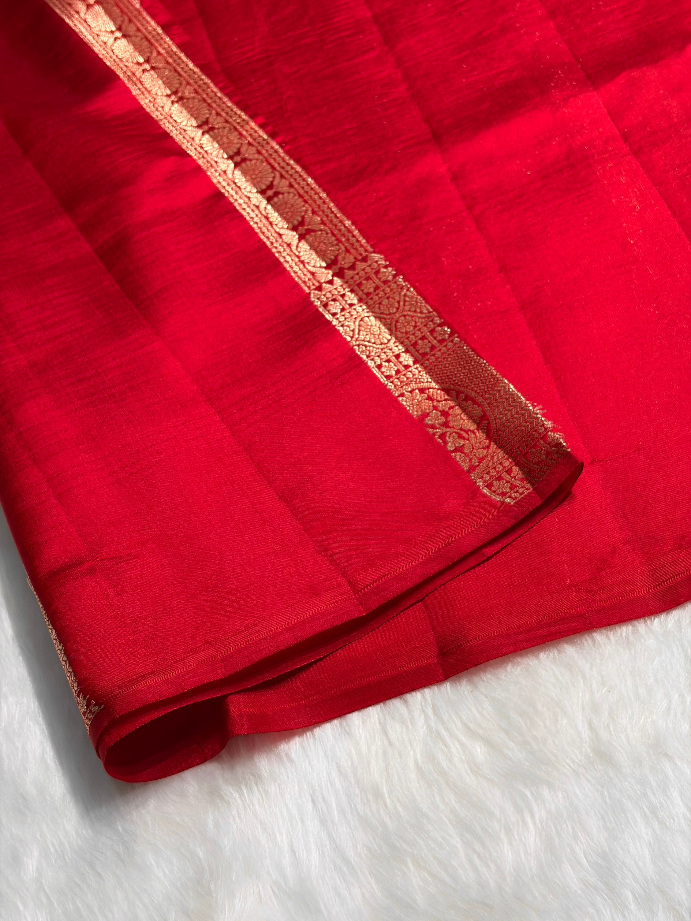 Red Shade Flower Boota Pure Caramel Mango Silk Saree CS-14