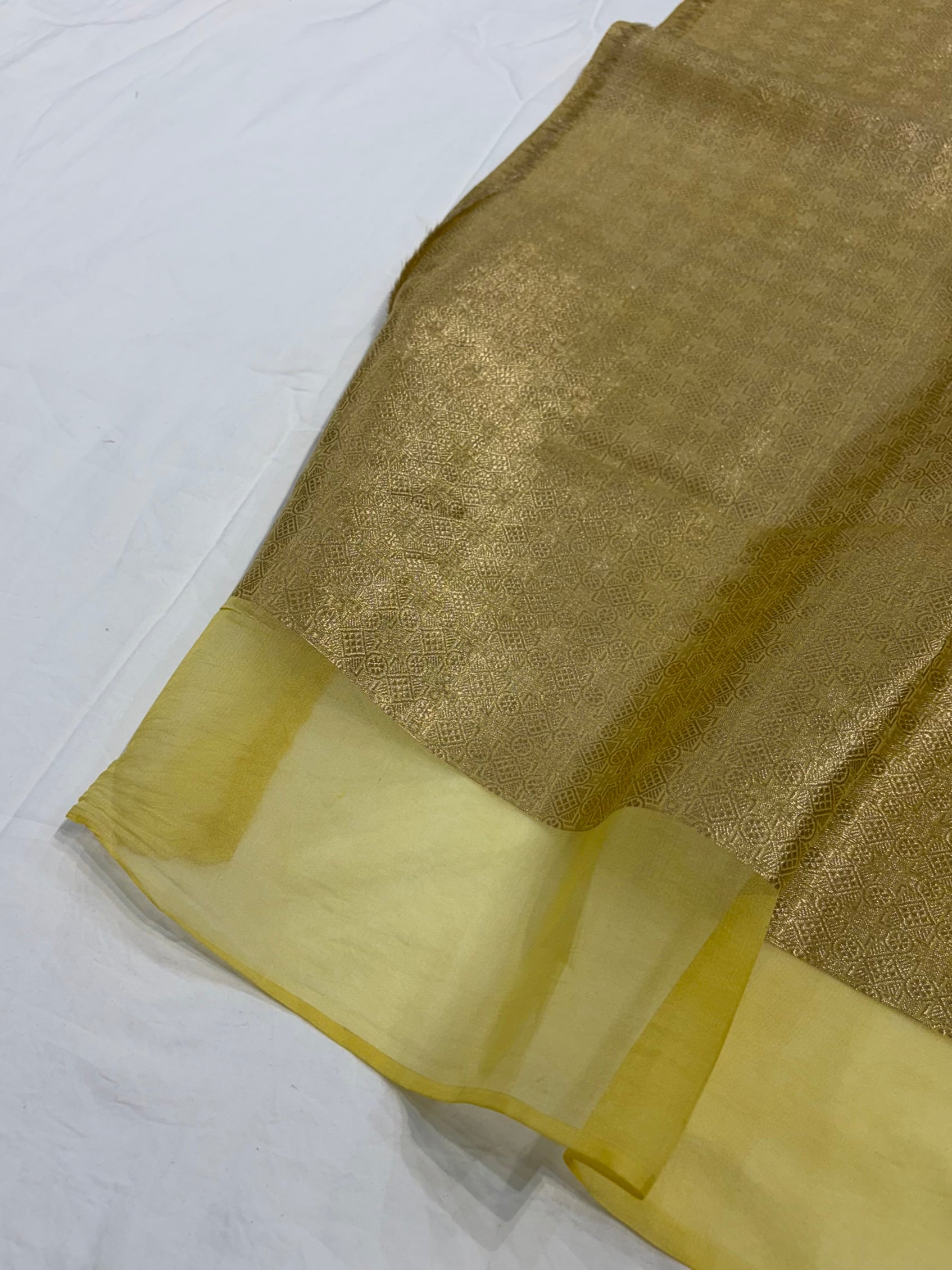 Banarasi Pure Organza Mustard Banarasi Silk Saree