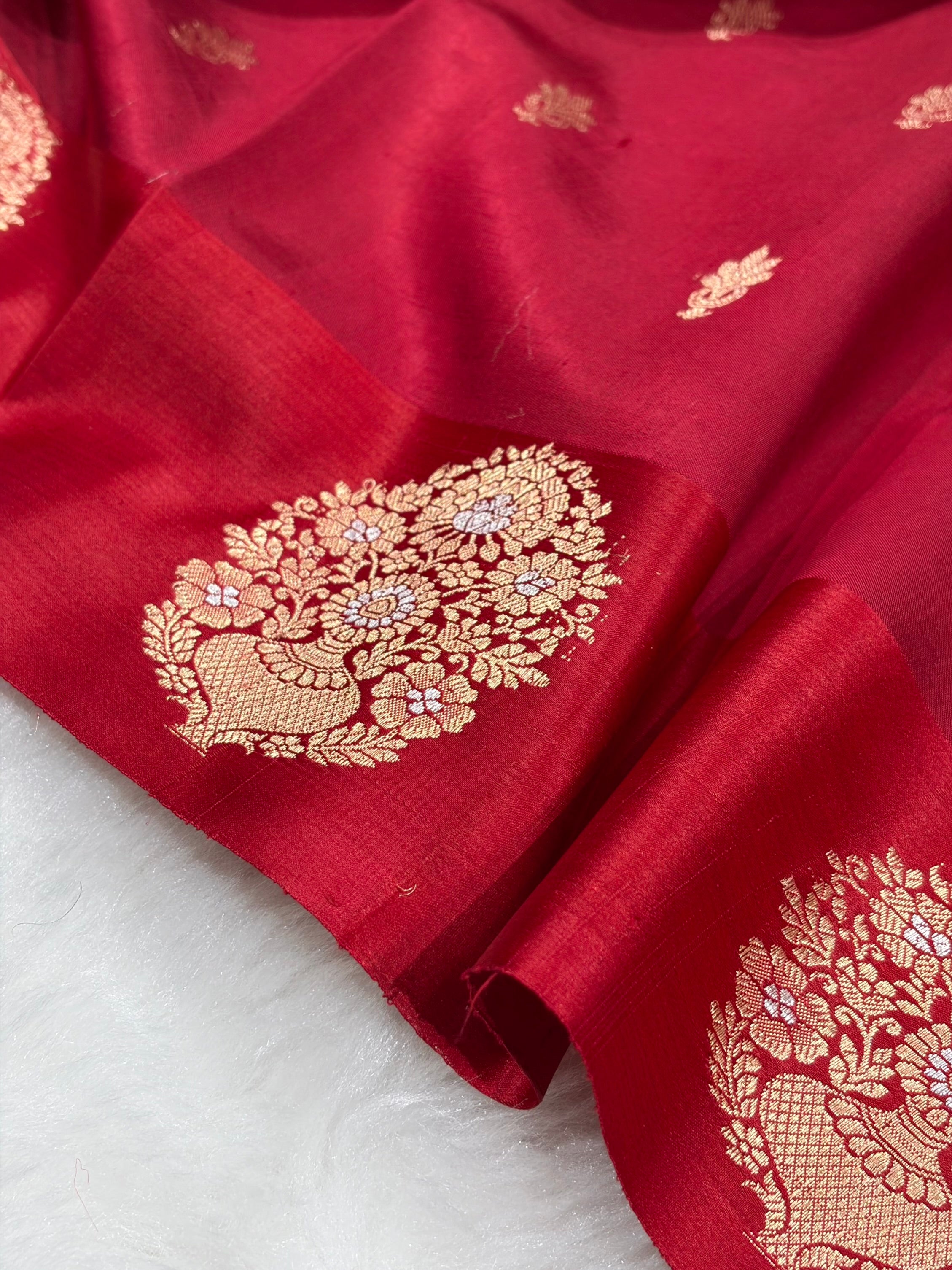 Maroon Shades Handwoven Pure Katan Paper Silk RM-70