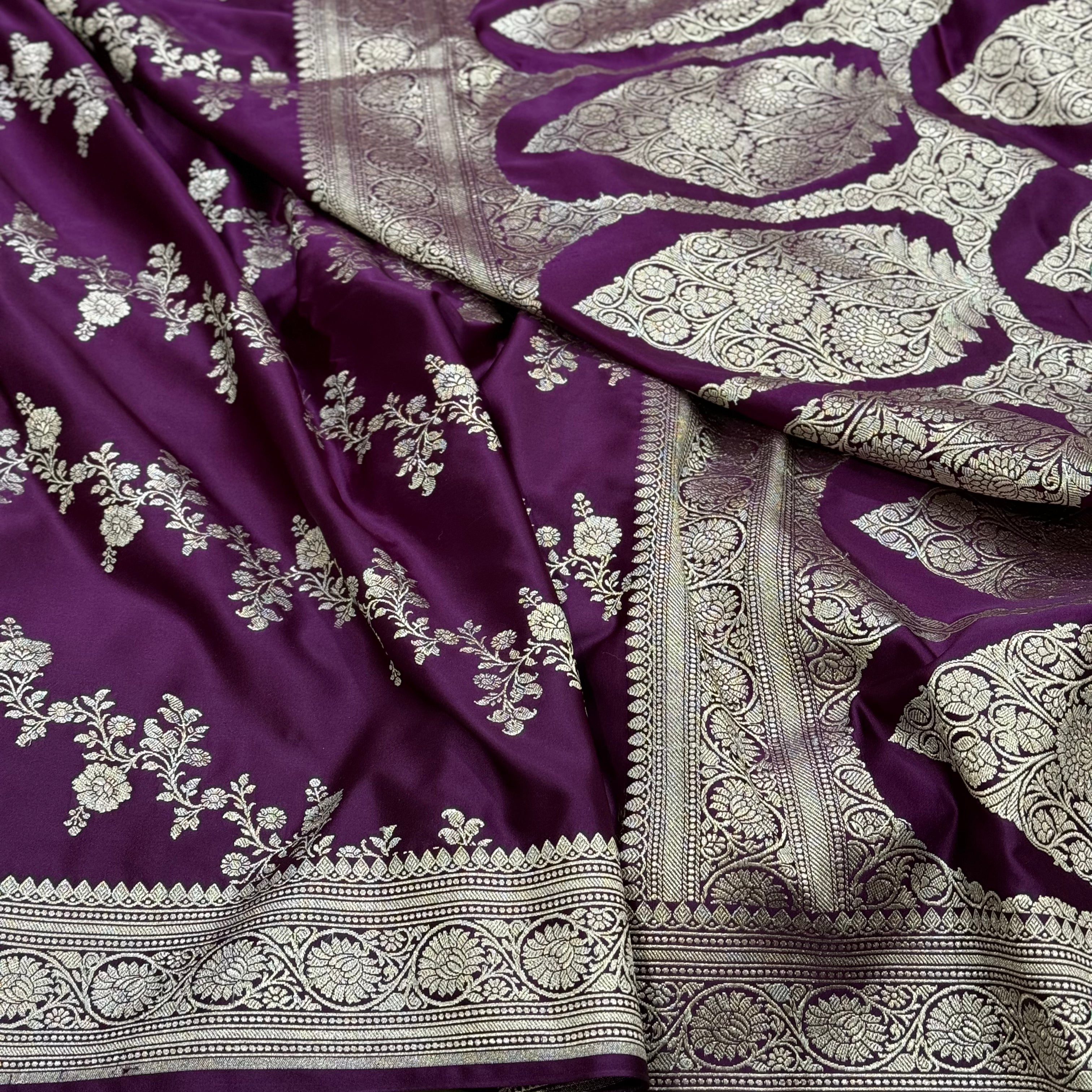 Dark Wine Mashru Cross Silk