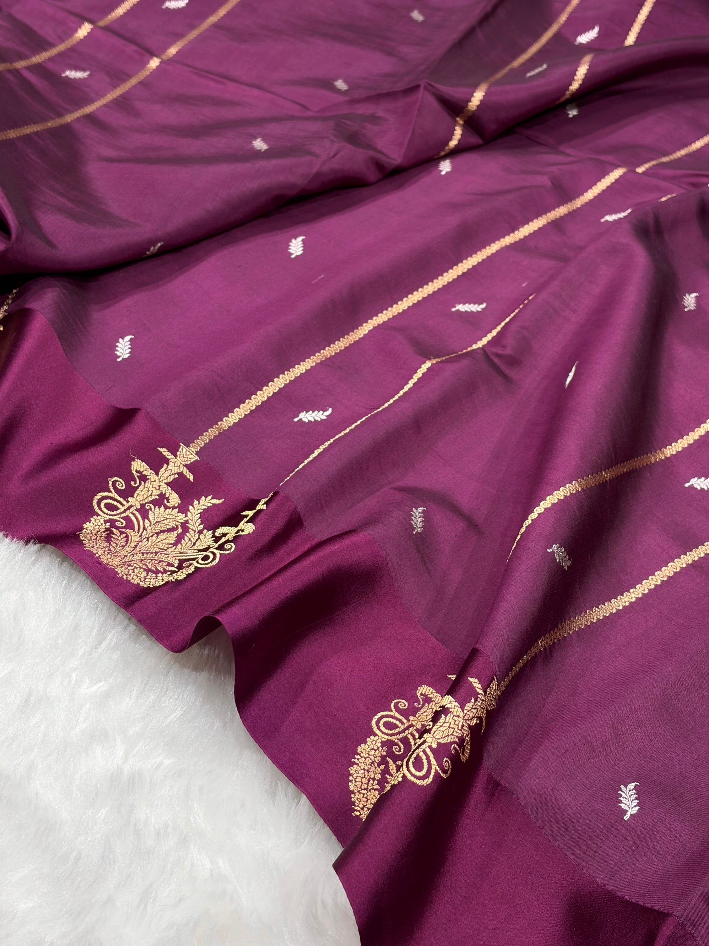 Wine Shades Rangkart Handwoven Pure Katan Paper Silk RM-44