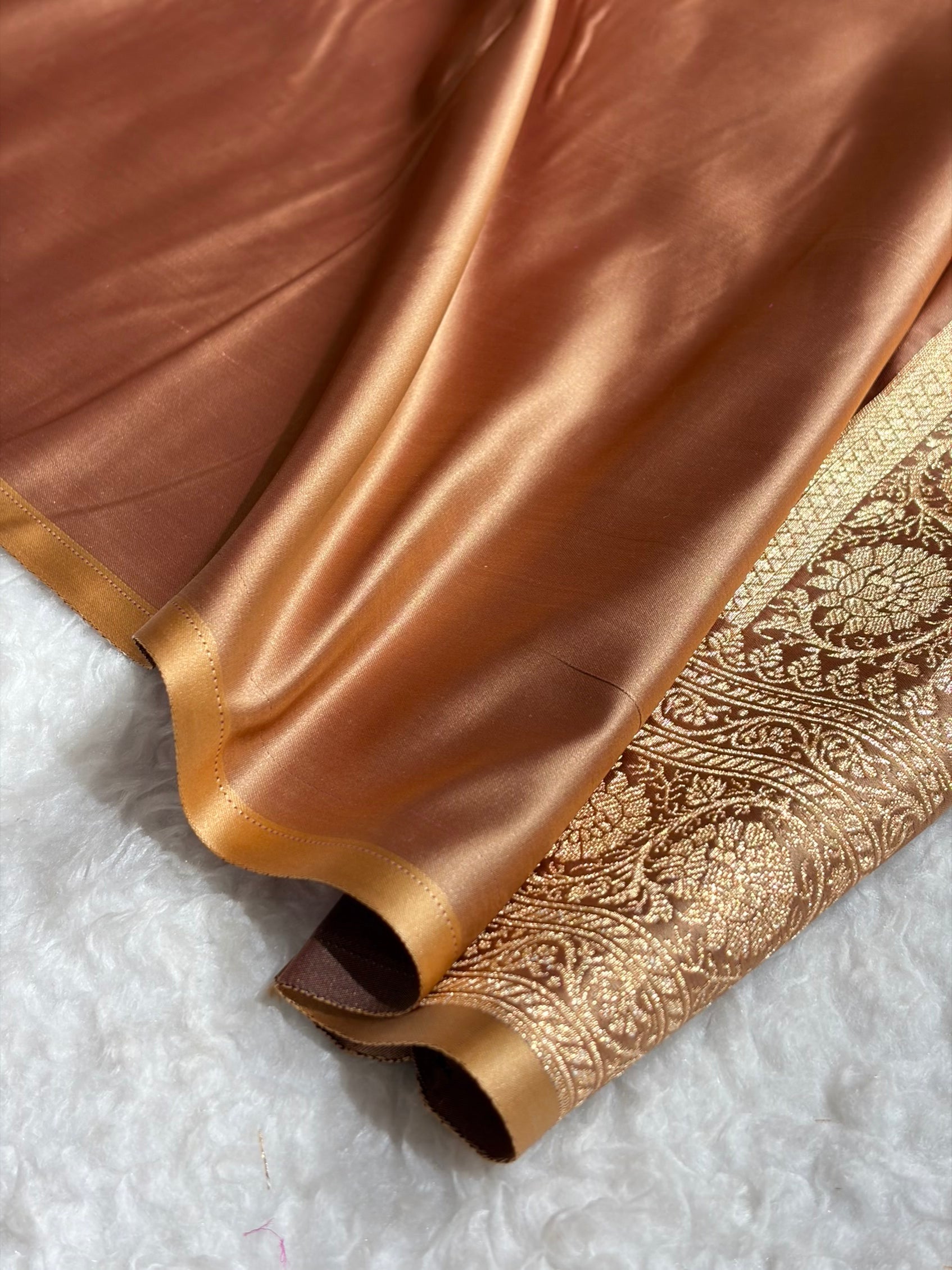 Banarasi Boota Katan Silk Saree In Tusser Shades SK02