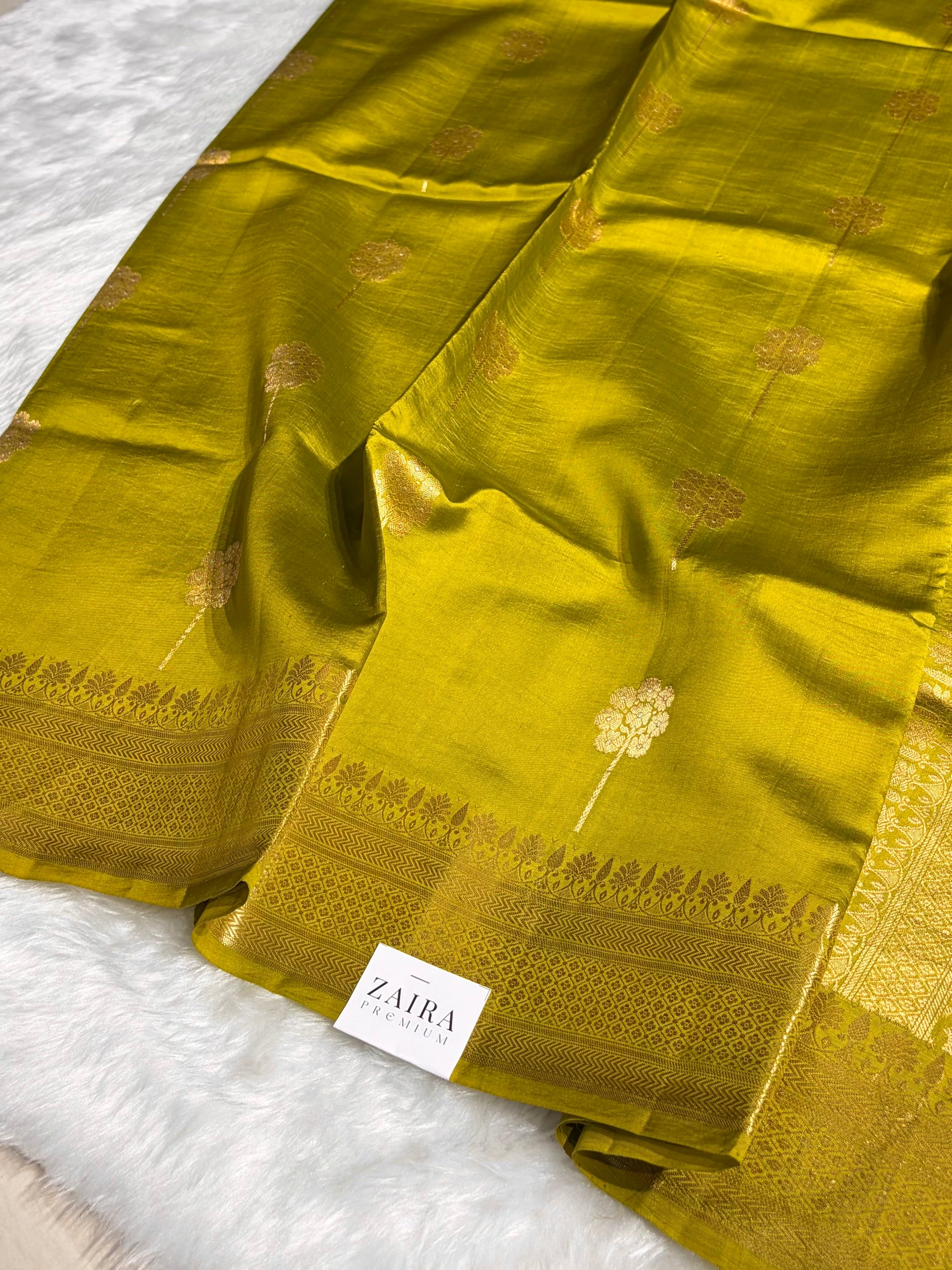 Liril Mehendi Shades Handwoven Pure Raw Mango Silk RM-47