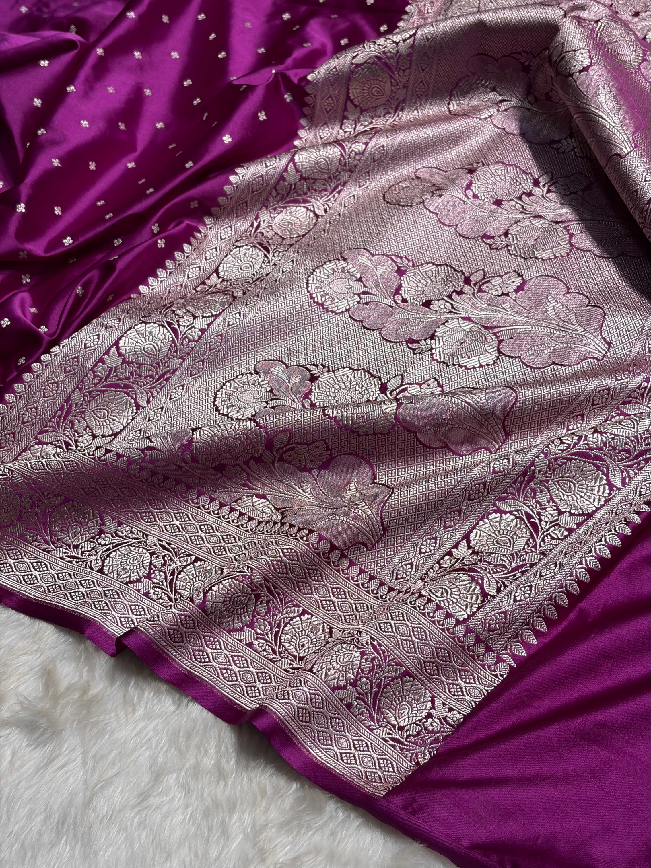 Wine Shade Booti Mashru Silk Saree MS38