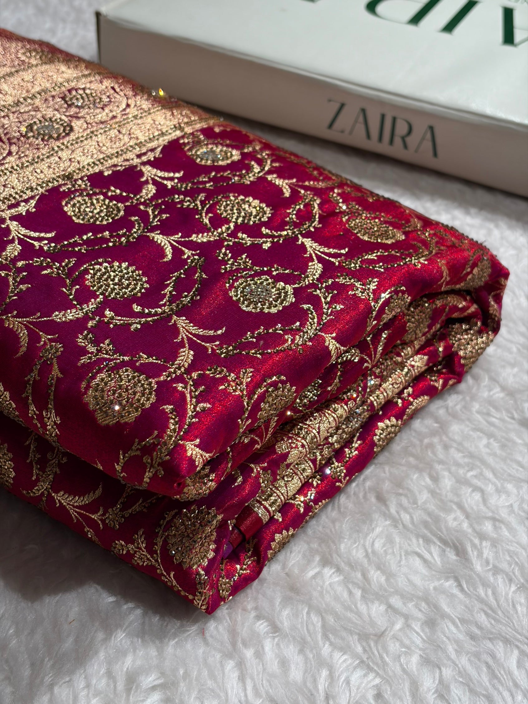 Bridal Cross Red Jaal with Swarovski Stone BSS13 (E)