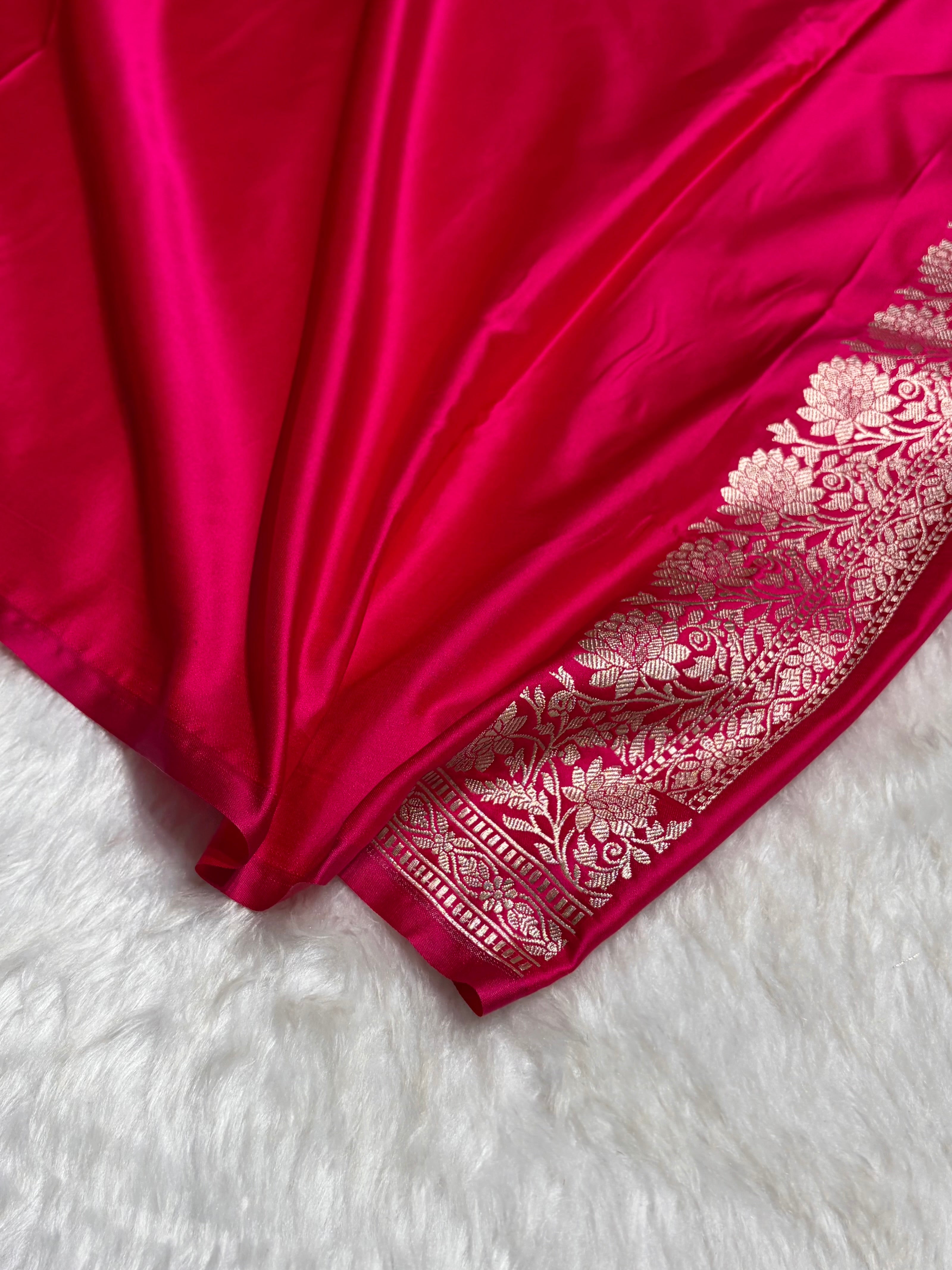 Cross Rani Boota With Floral Border Mashru Silk Saree MSM-94