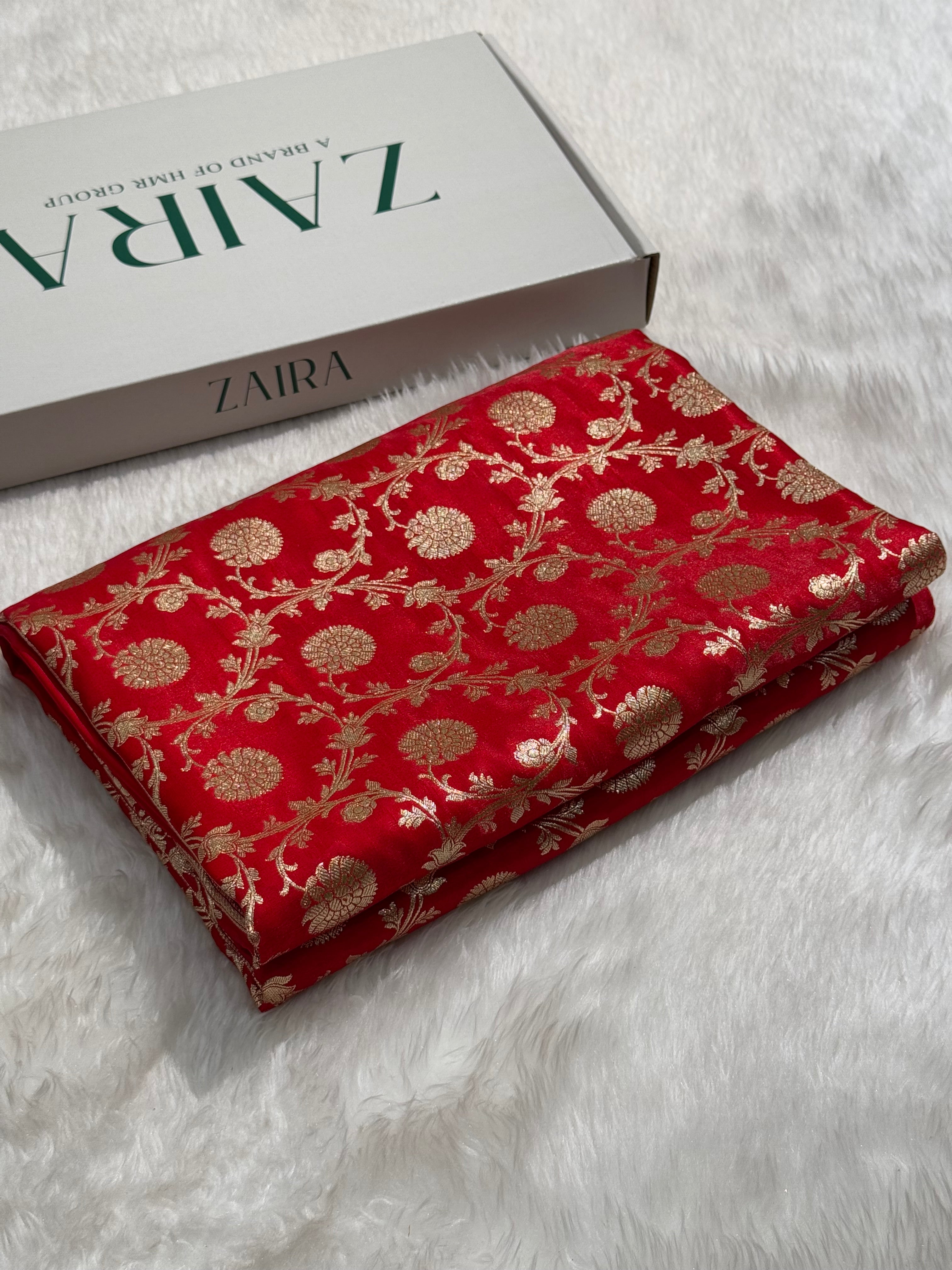 Light Weight RED shades Satin Silk Saree SS15