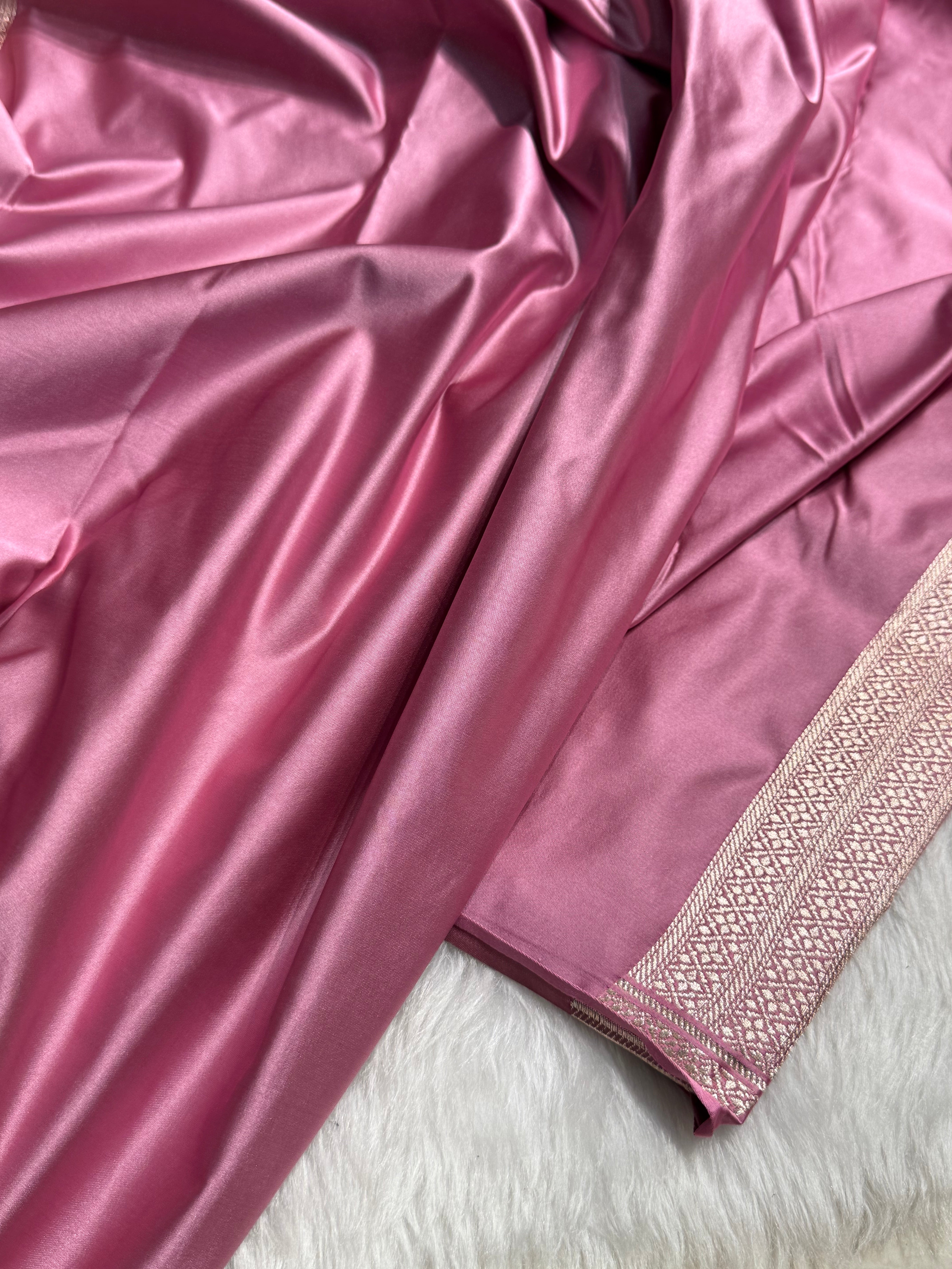 Mauve Pink Scallop Booti Mashru Silk Banarasi Saree MSS-12