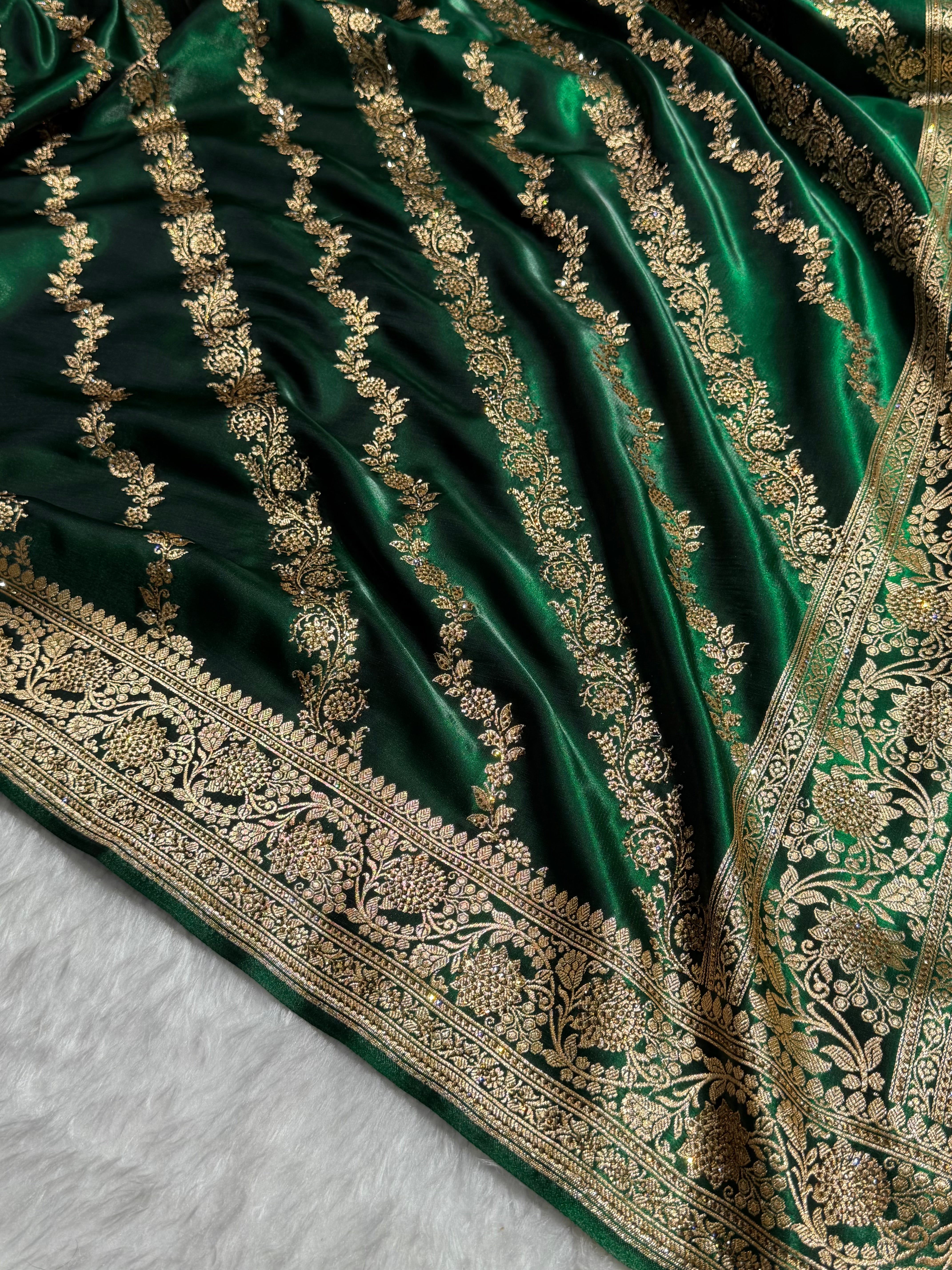 Bottle Green Shades Cross with Swarovski Stone Work BSS-10