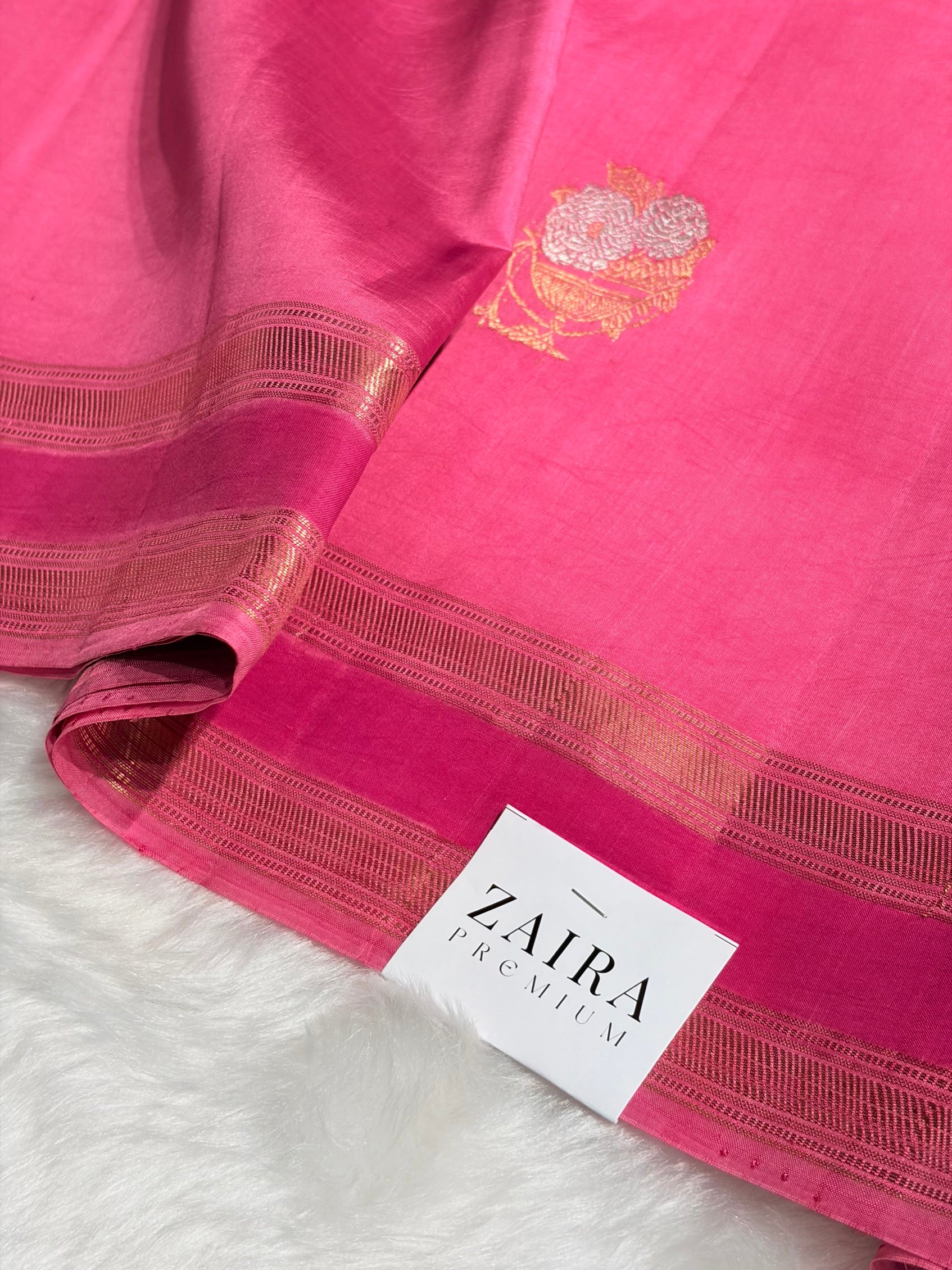 Pink Boota Handwoven Raw Mango Silk RM-29