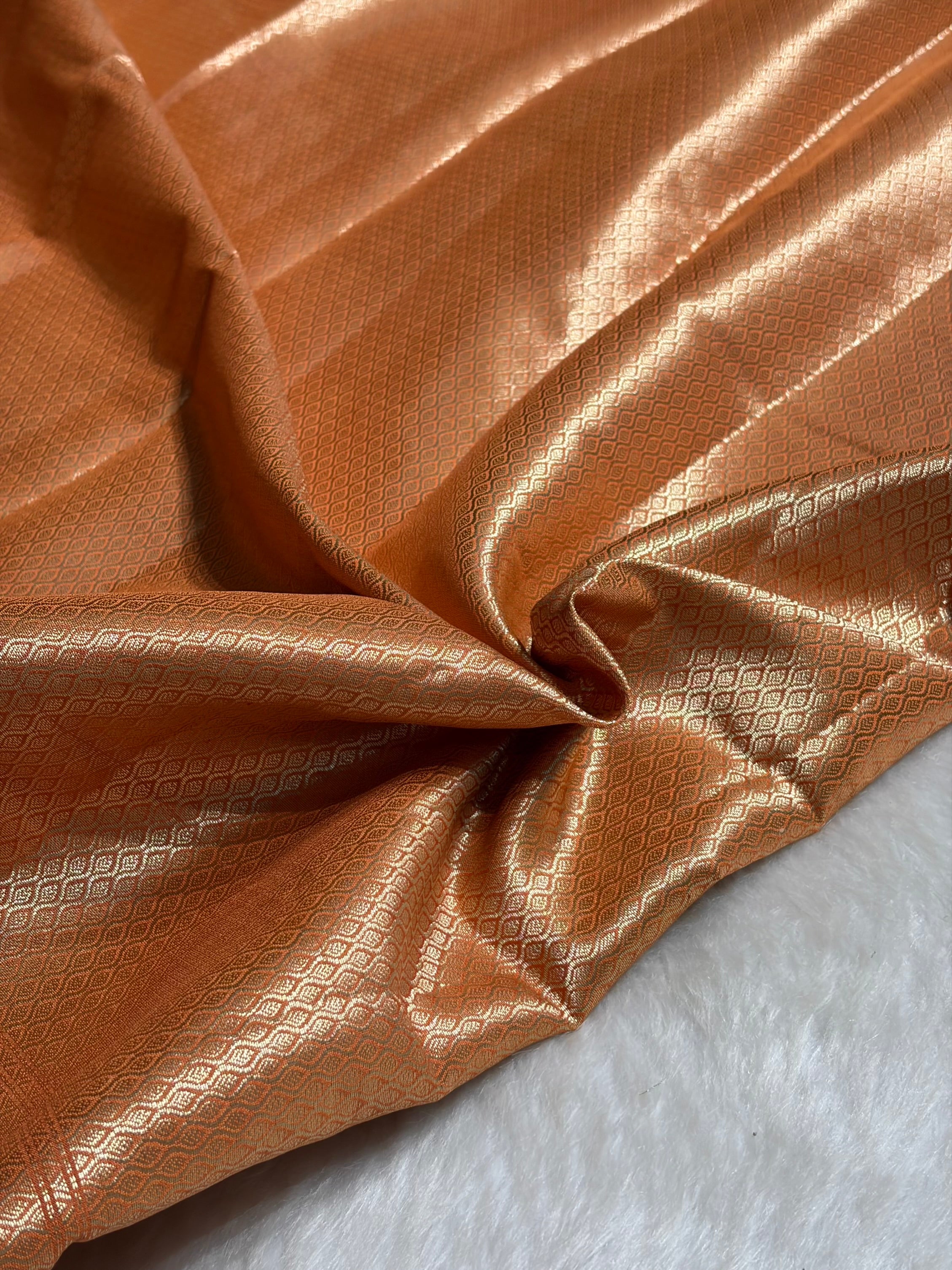 Minakari Pastel Orange Shades Pure Chiniya Silk CH-02