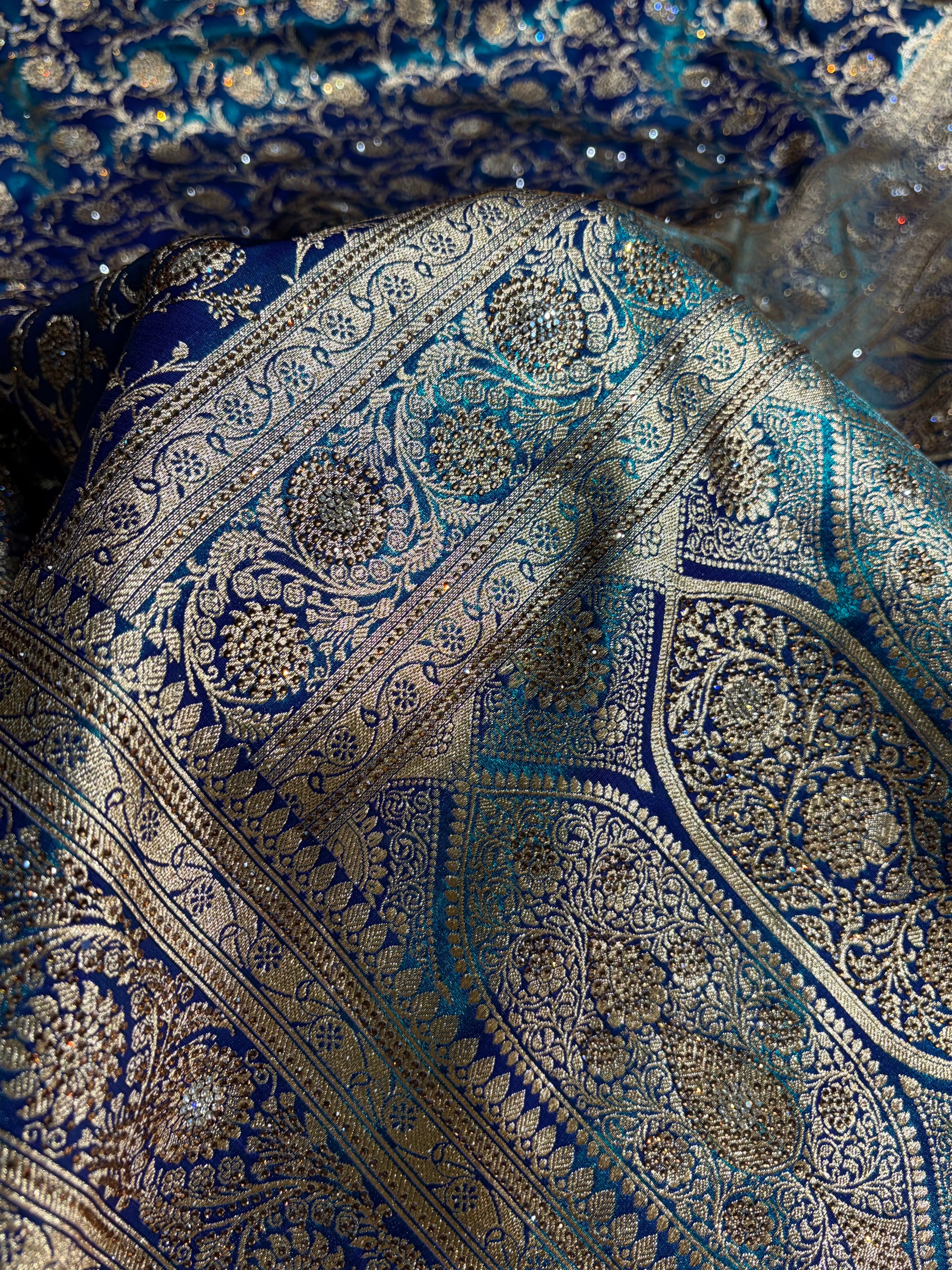 Banarasi Bridal Peacock Jaal with Swarovski Stone BSS13 (E)