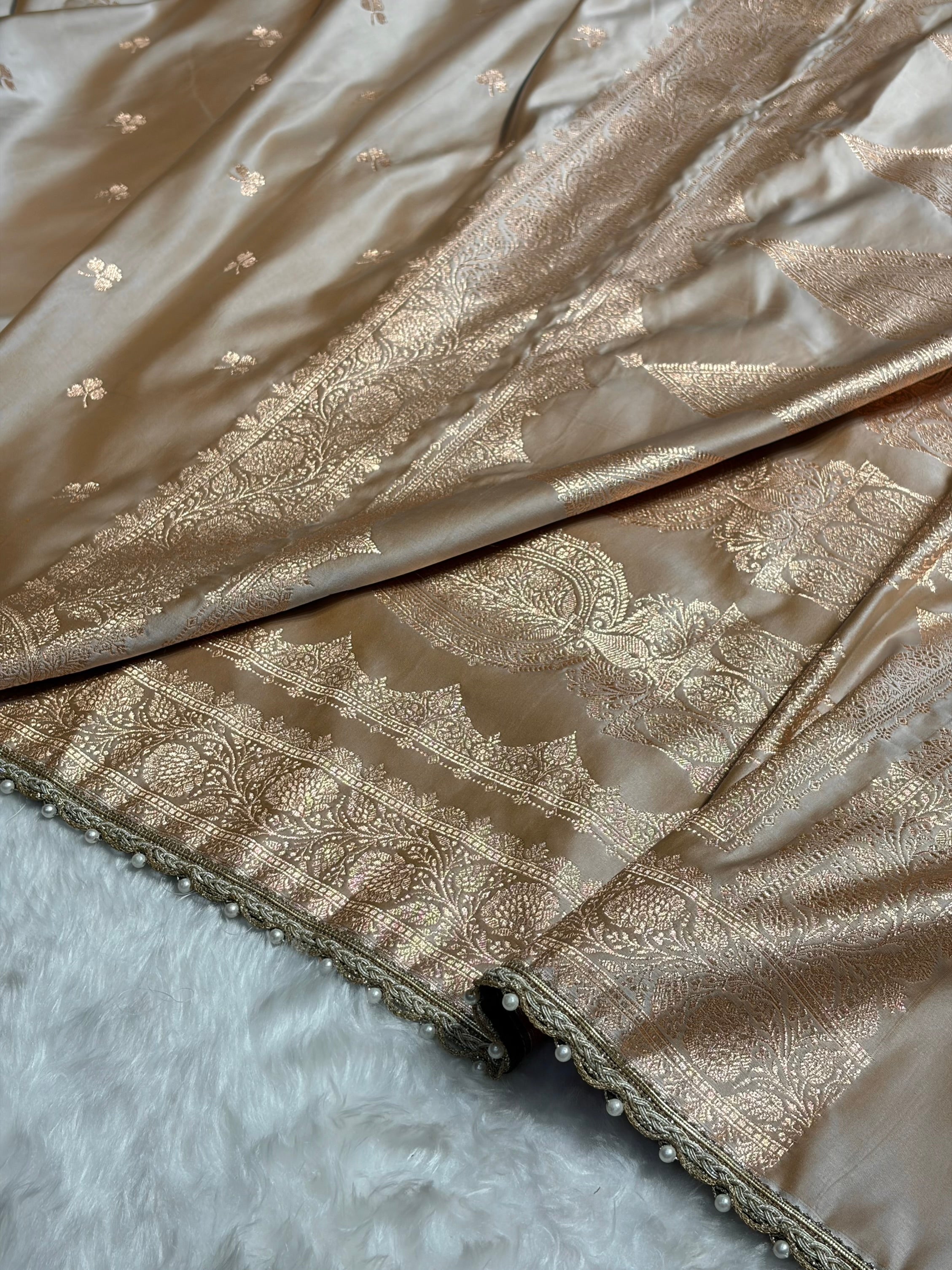 Tusser Booti Katan Silk With Gotta Patti Saree SKGP09