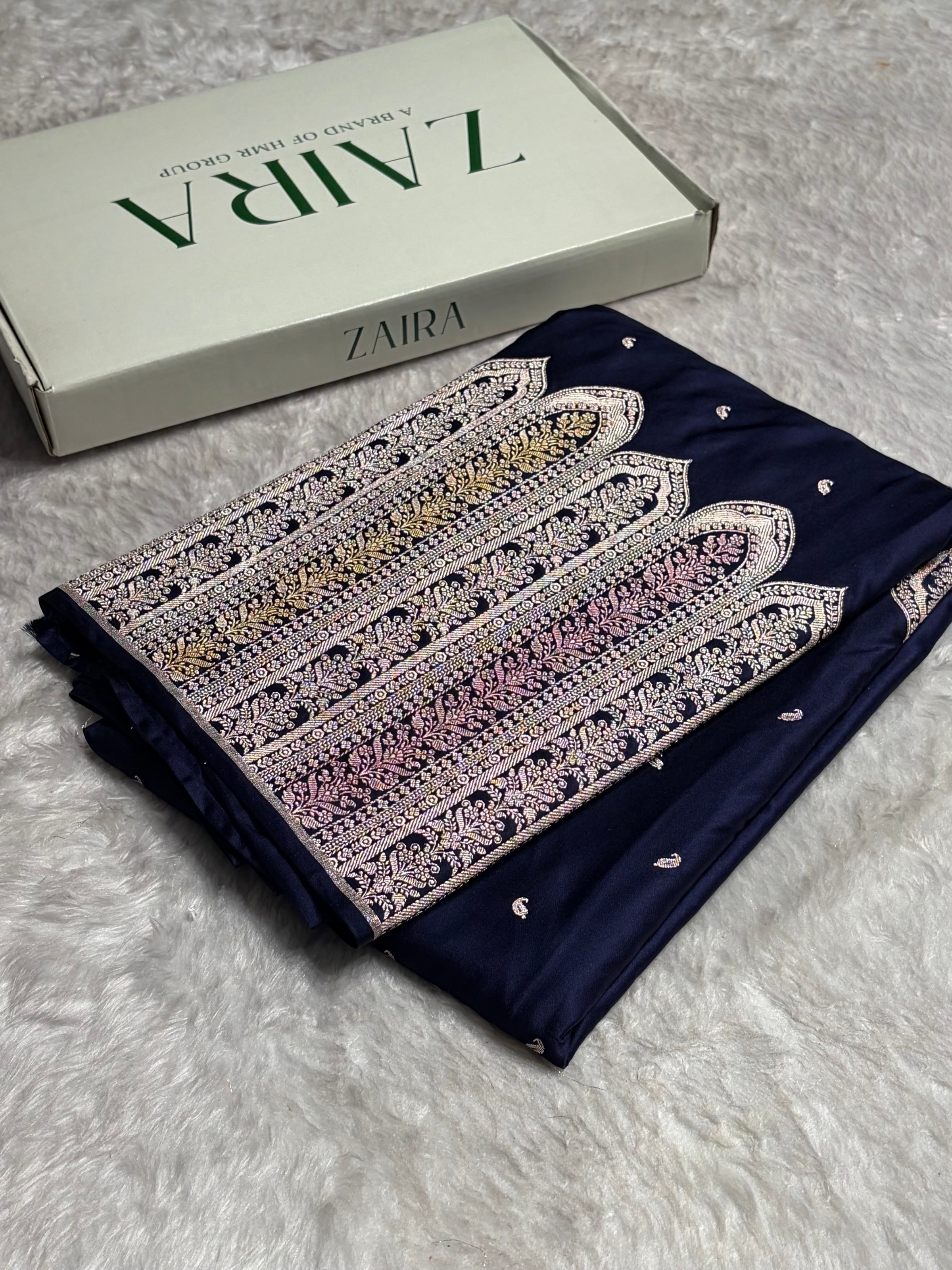 Skirt Border Purple Bananasi Minakari Mashru Silk Saree MS13