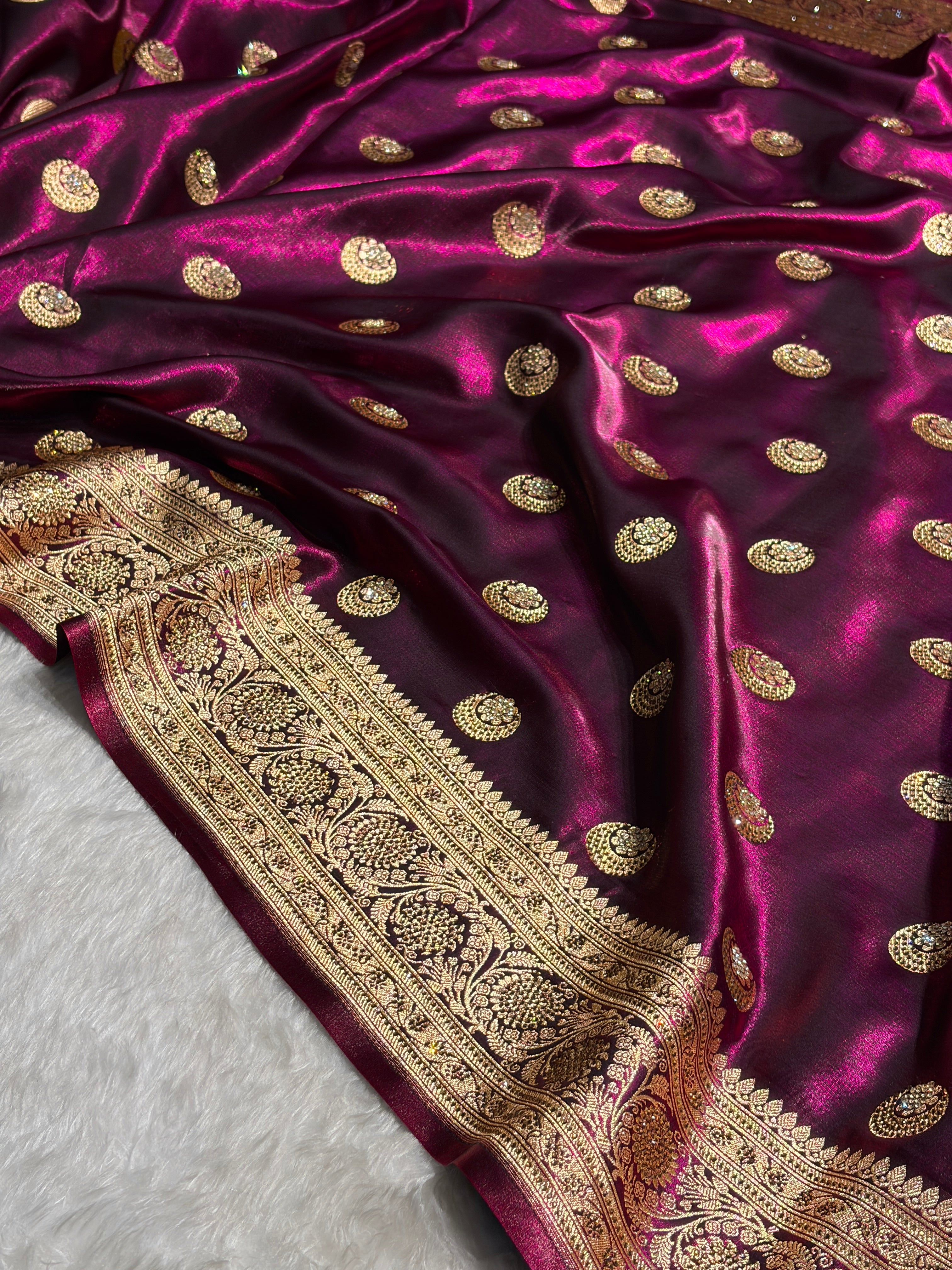 Chand Tara Cross Wine Boota With Traditional Banarasi Swarovski Work BSS04 (R)