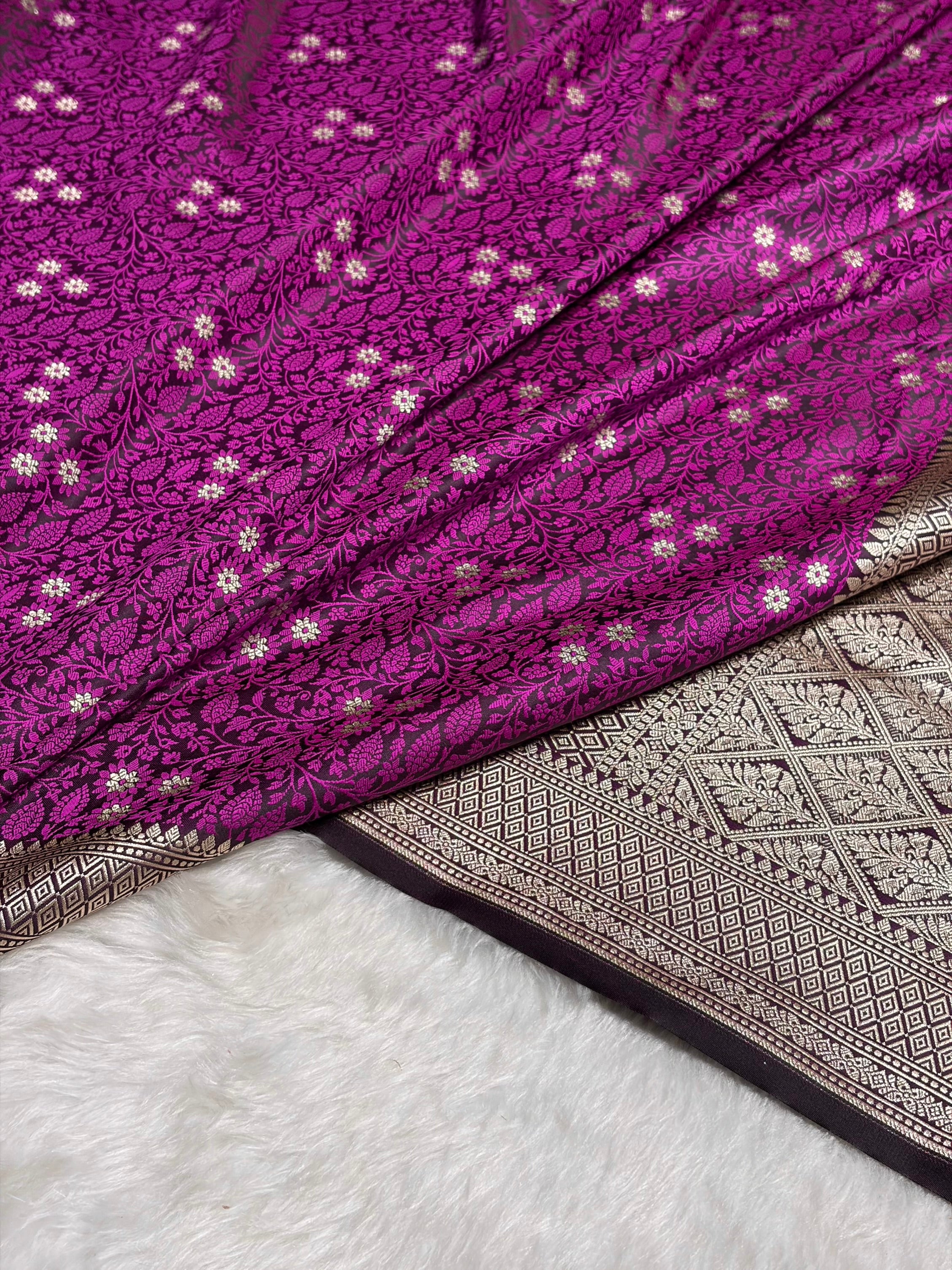 Magenta Shades Tanchoi Motif Mashru Silk Saree MST-12