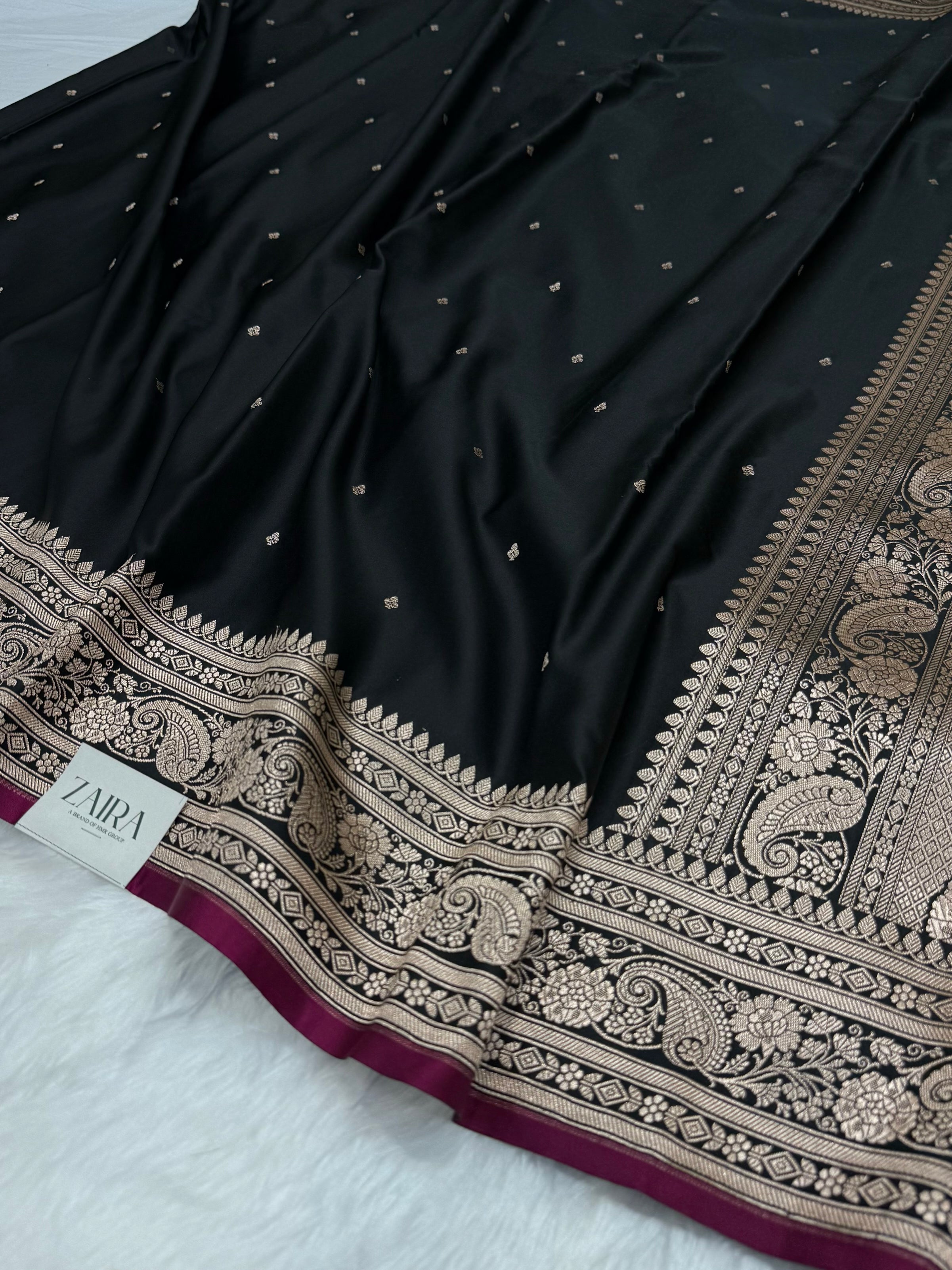Black shades Mashru Silk Saree for Festive Seasons