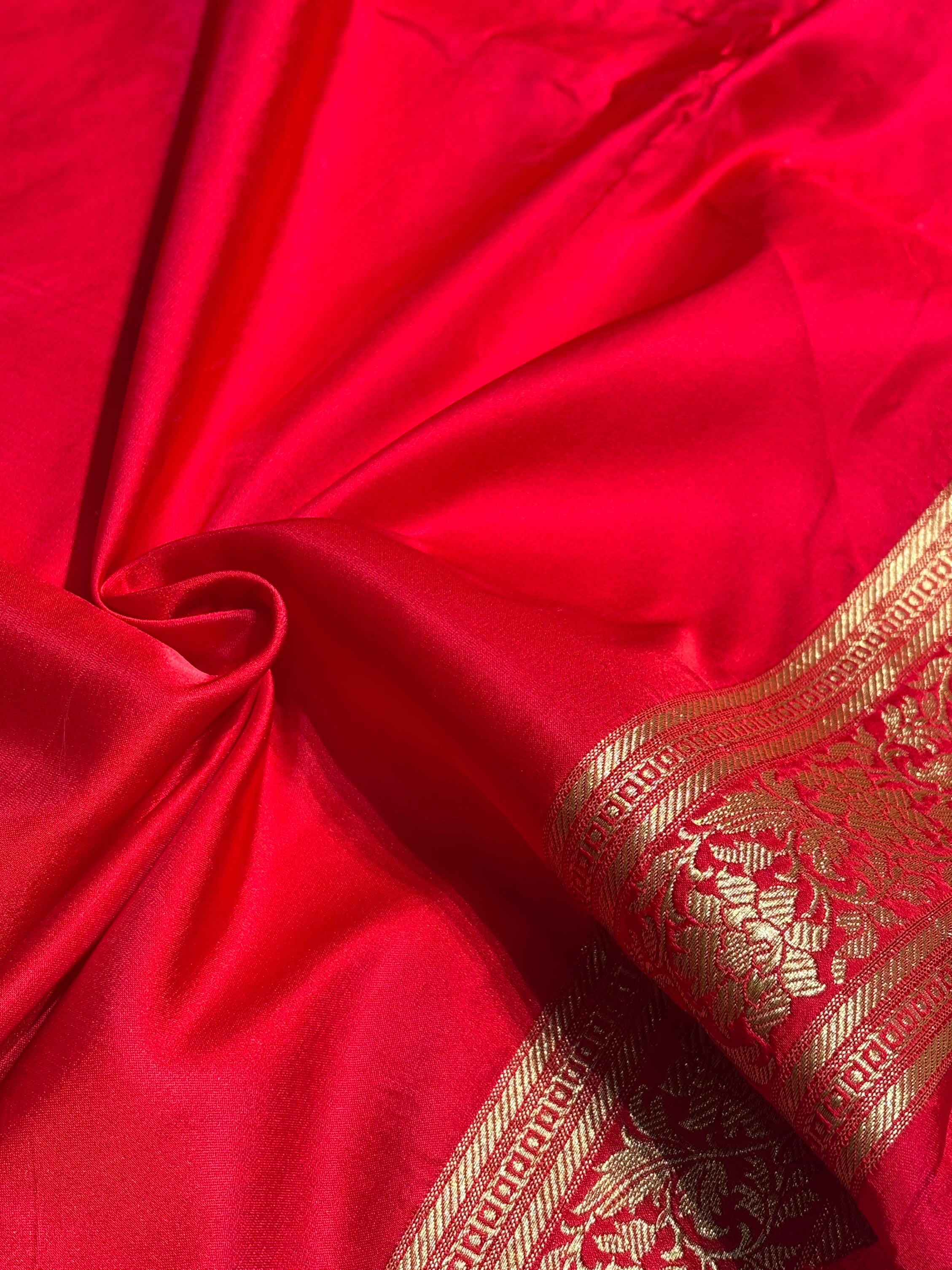 Bridal Red Shades Satin Katan Silk Saree SK63